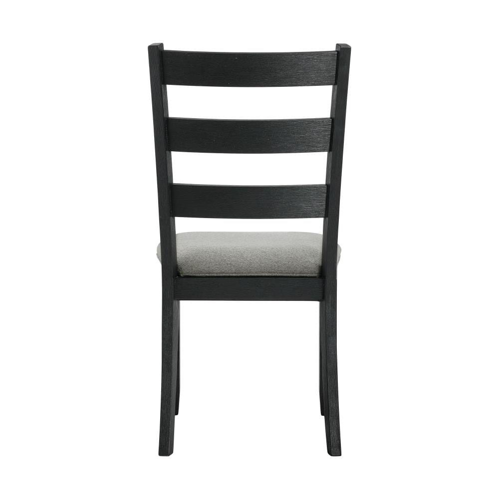 Gray and Black Drop Leaf Dining Table Set with Upholstered Chairs