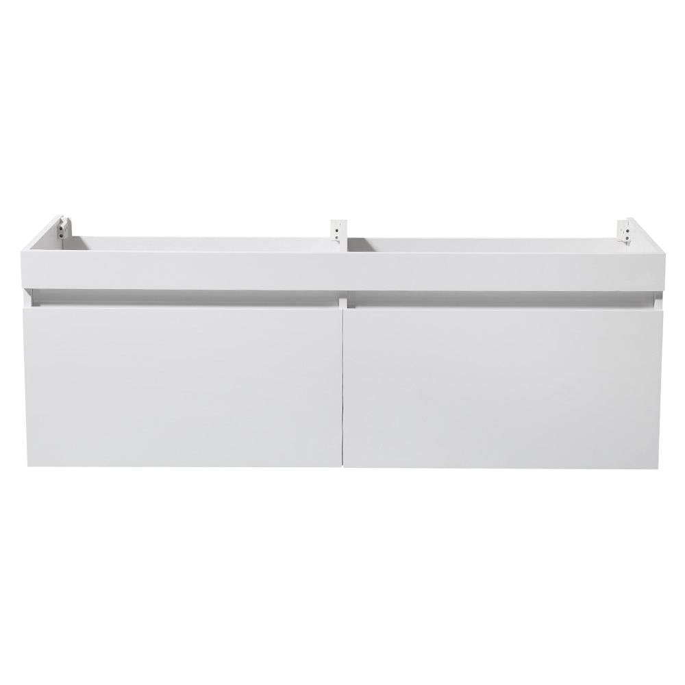 Fresca FCB8040WH Largo 54-in White Floating Bathroom Vanity Base Cabinet without Top