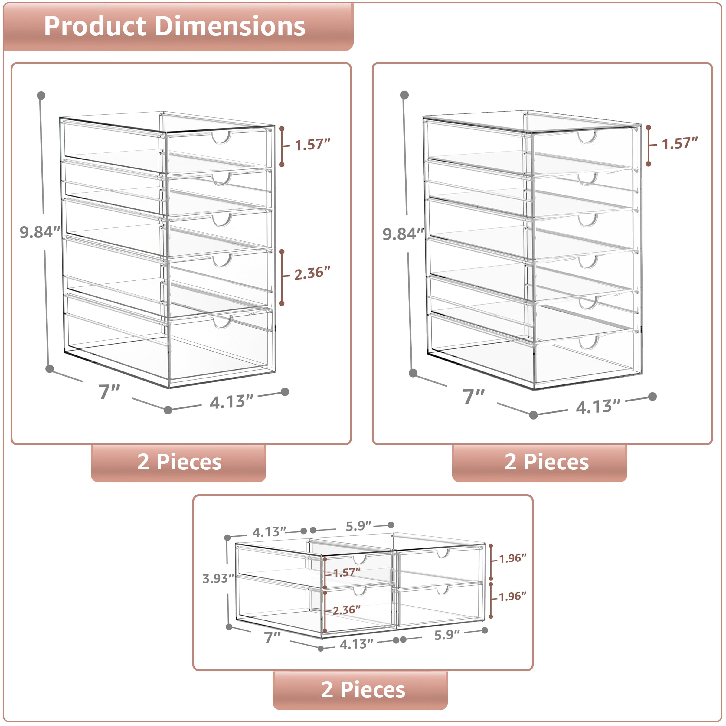 SORBUS MUP-DR30 Storage-Drawers - View #2