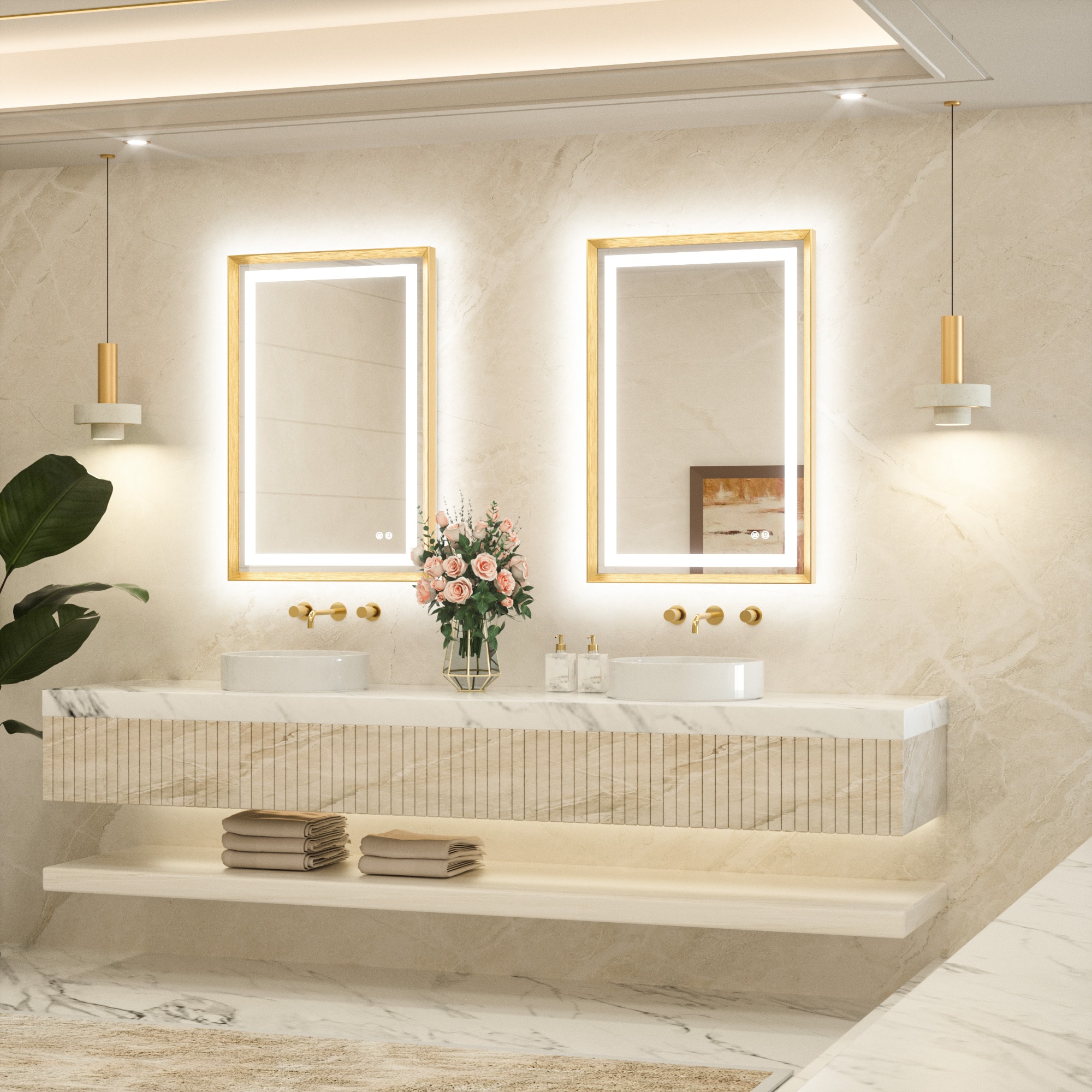 TETOTE LSC-TE-2436GD-B66 Framed-Bath-Mirrors - View #2