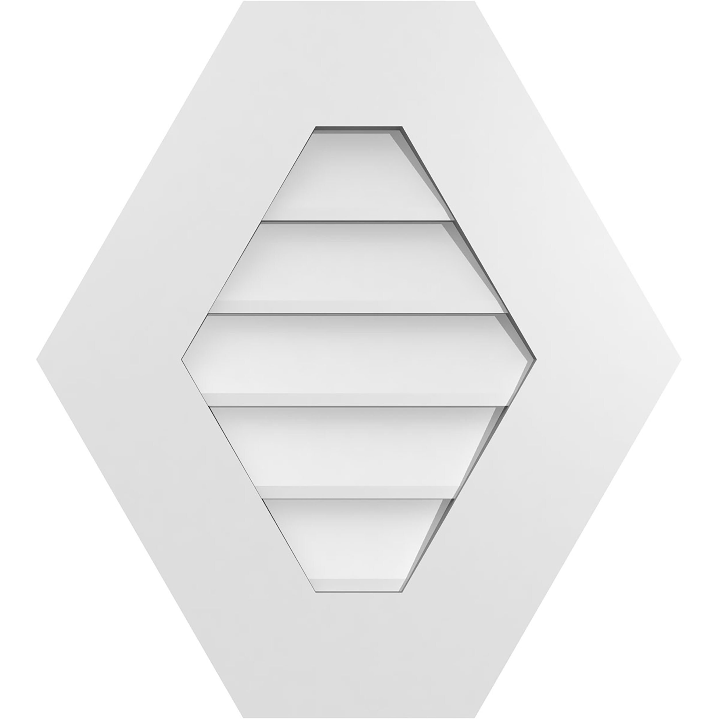 Ekena Millwork GVPHP18X2001SN 18-Inches x 20-Inches Off-white Peaked PVC Gable Louver Vent