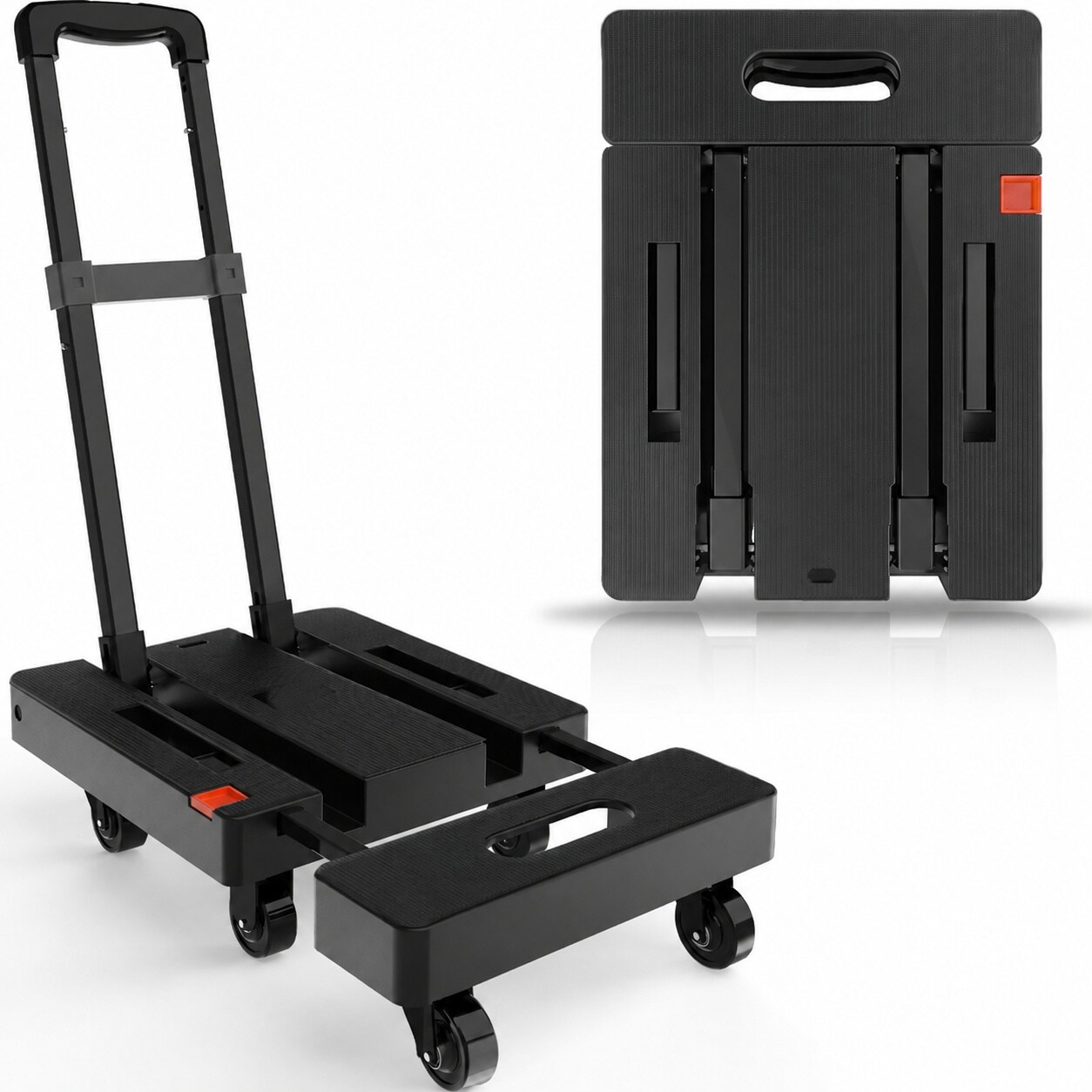 DYRCJ  Folding Hand Truck Portable Dolly Cart with Wheels Heavy Duty 500LB Capacity Collapsible Luggage Cart for Moving Travel Office Furniture