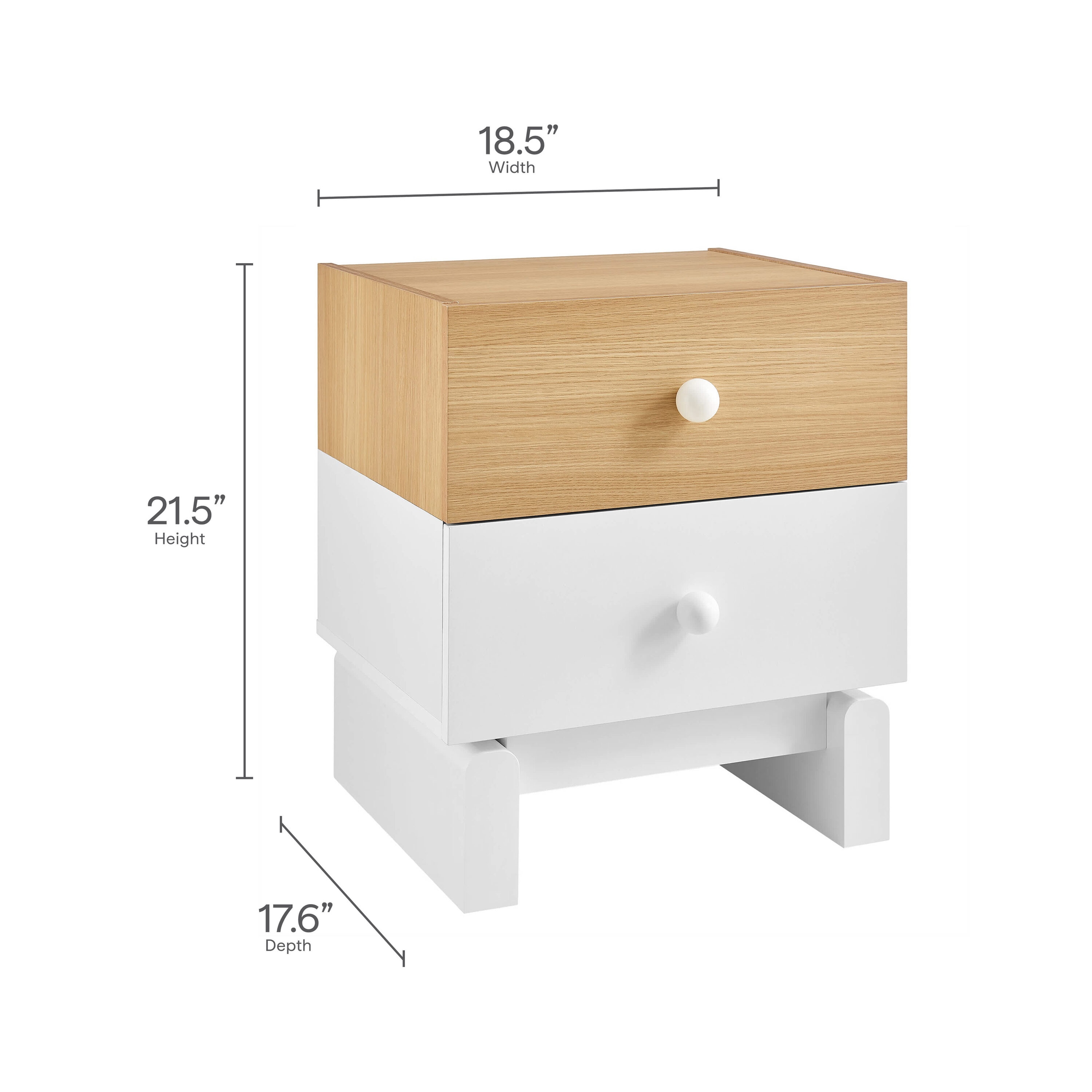 Modway MOD-7238-OAK-WHI nightstands - View #3