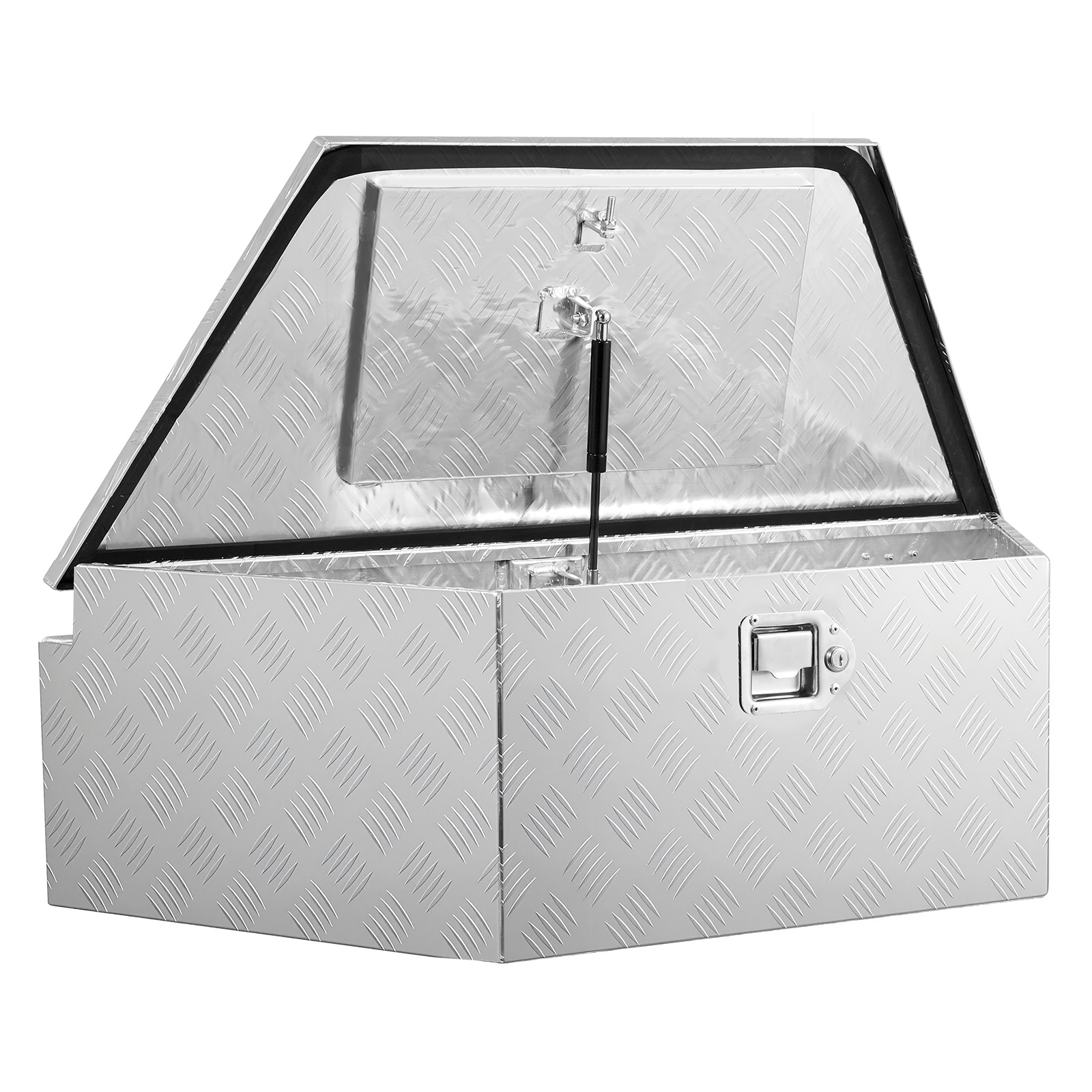 GIVIMO Trailer Tongue Box 39-in x 16.5-in x 12-in Aluminum Trailer Tongue Tool Box Storage Organizer with Lock and Keys for Pickup Truck RV and SUV Silver