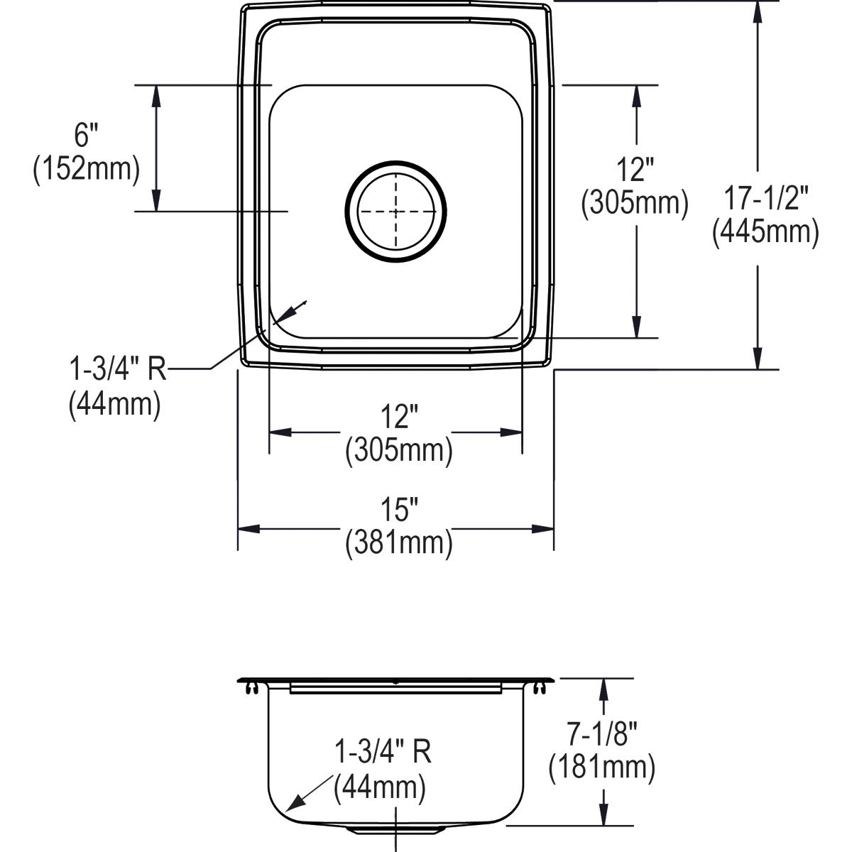 Elkay Pacemaker Drop-In 15-in x 17.5-in Brilliant Satin Stainless Steel ...