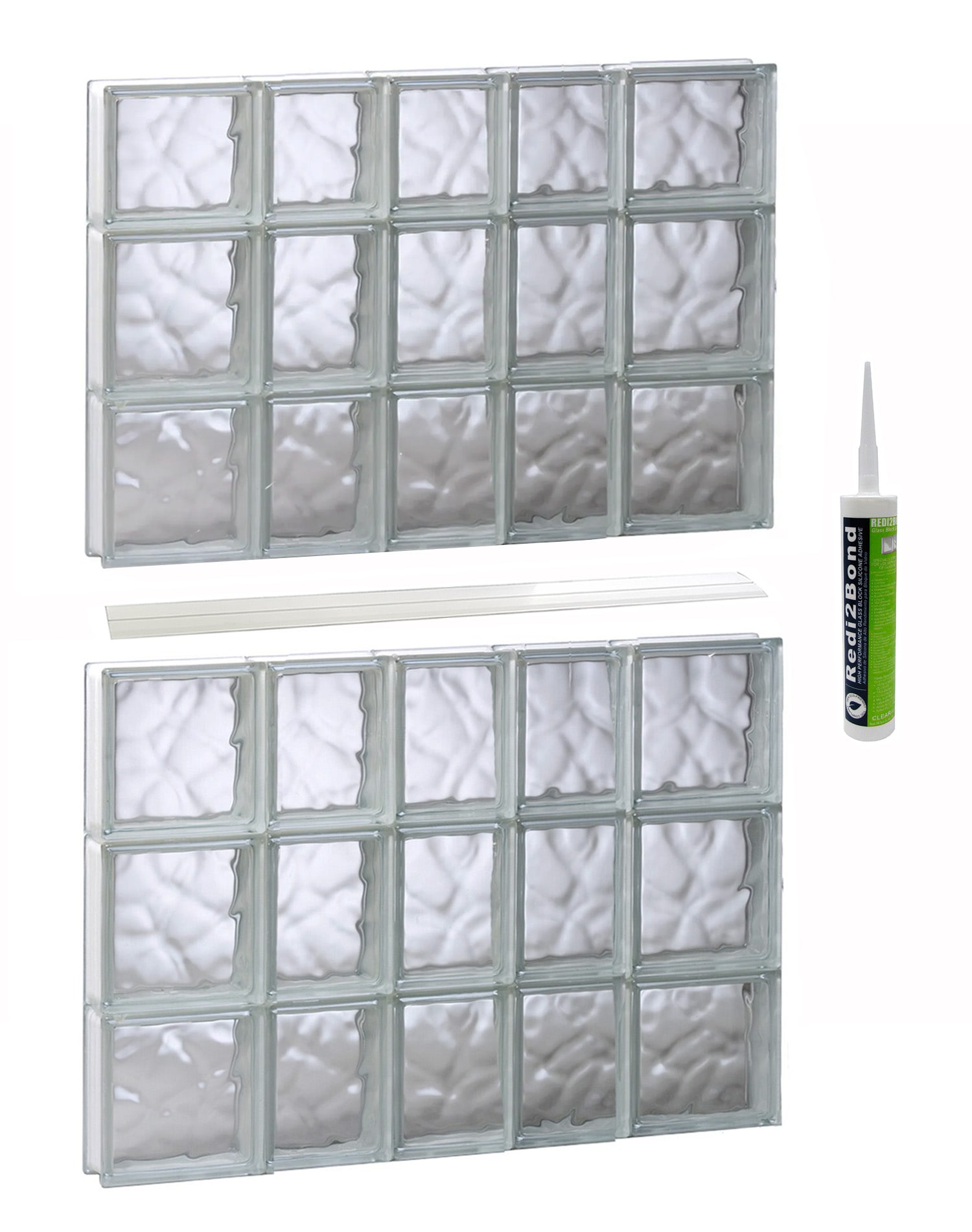 REDI2SET S3446DC Wavy Glass 32-3/4-in x 44-1/2-in Frameless Replacement Glass Block Window