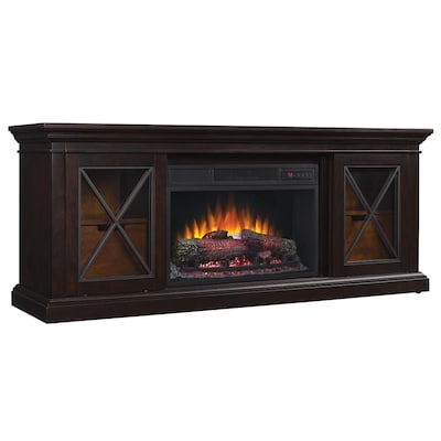 Chimney Free 64 25 In W Black Infrared, Chimney Free Electric Fireplace Tv Stand