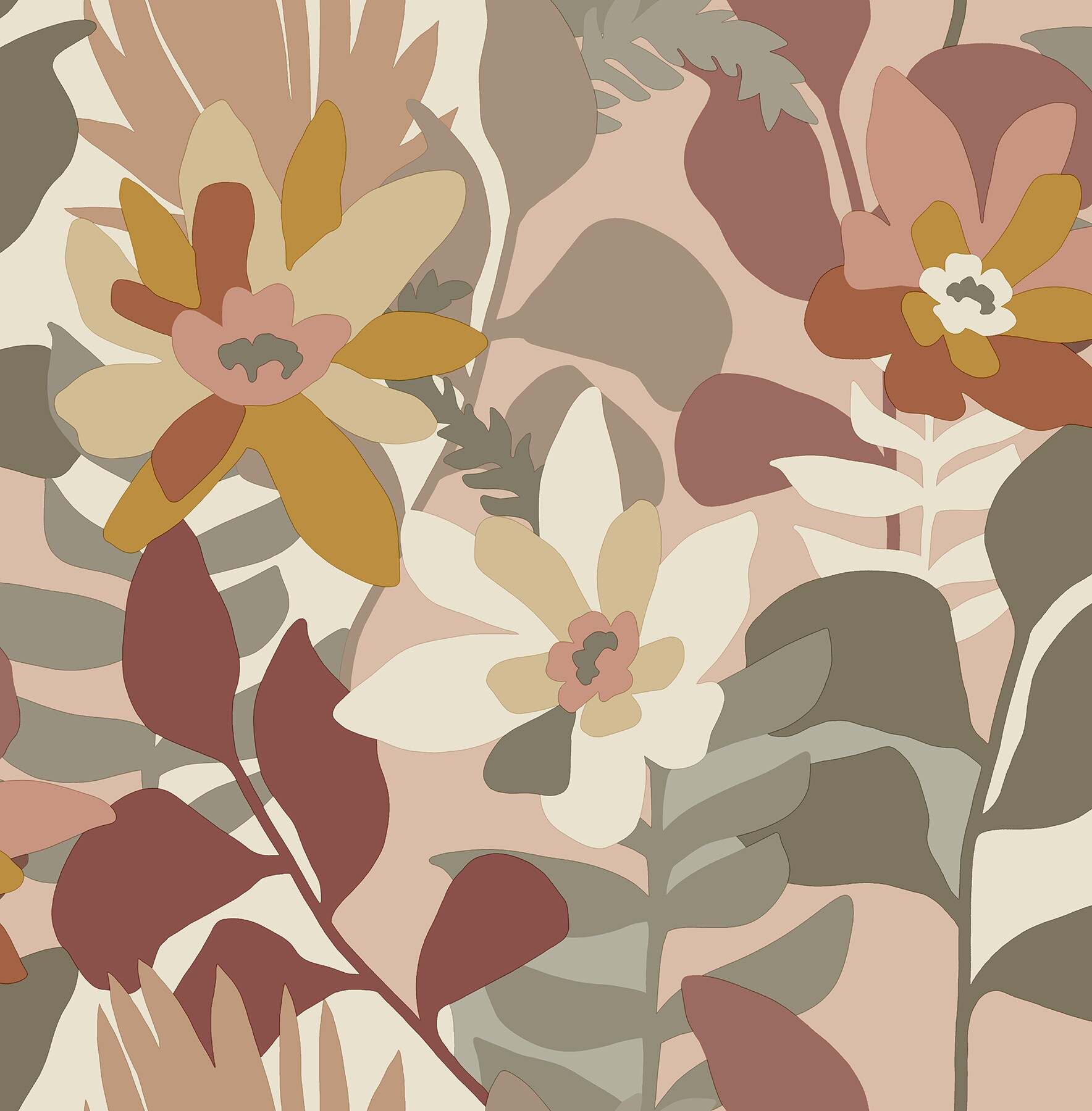 A-Street Prints 4014-26455 Seychelles 56.4-Sq. Feet Pink Non-woven Ivy/Vines Unpasted Wallpaper