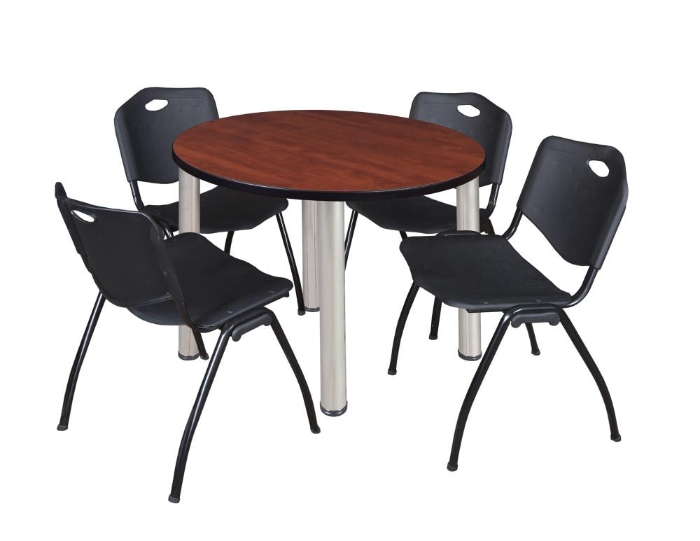 Regency TB36RNDCHBPCM47BK Breakroom Red 4-Person Training Table (36-in W x 29-in H)