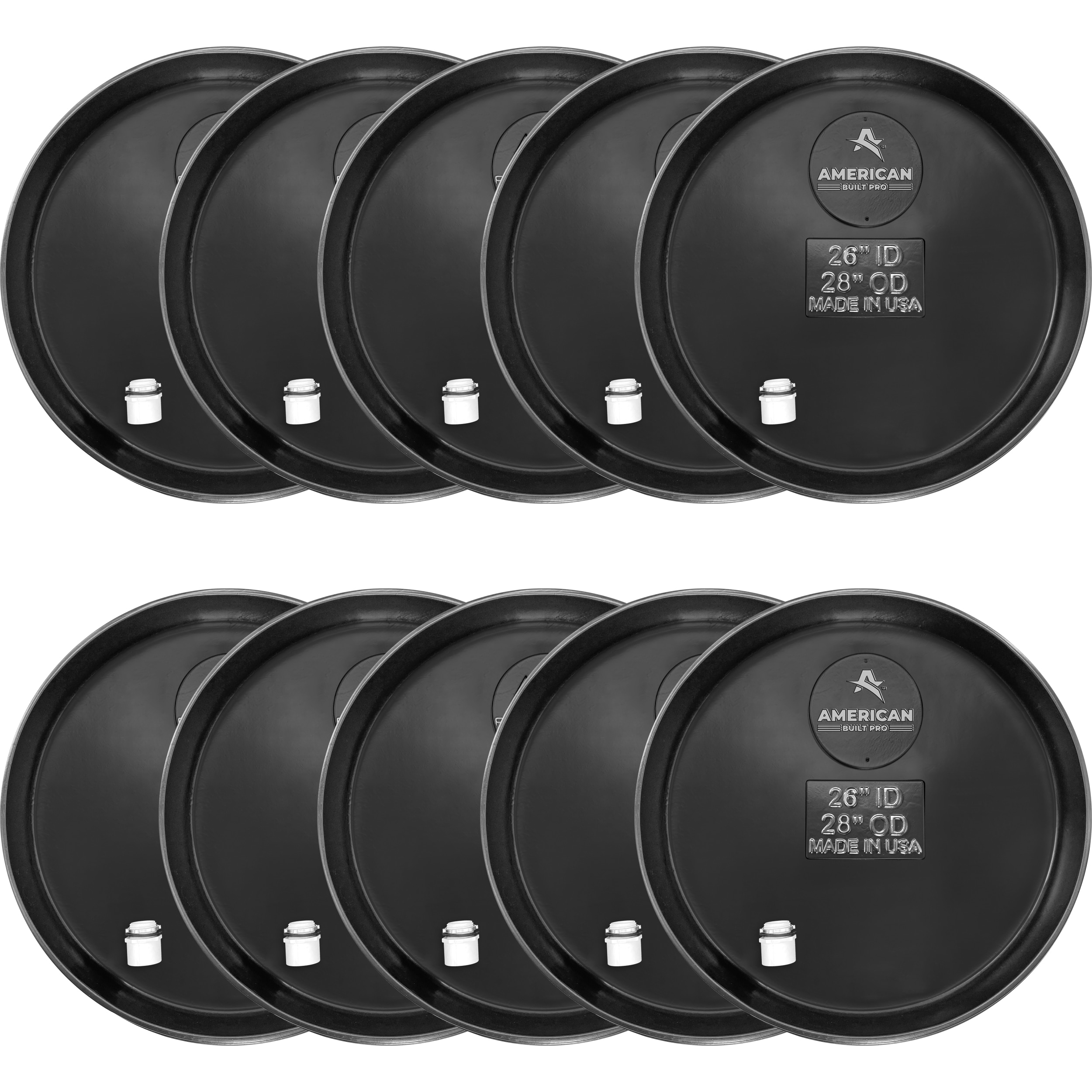 American Built Pro WHP26-UND P10 26-in ID Plastic Water Heater Drain pan with PVC 10 -Pack