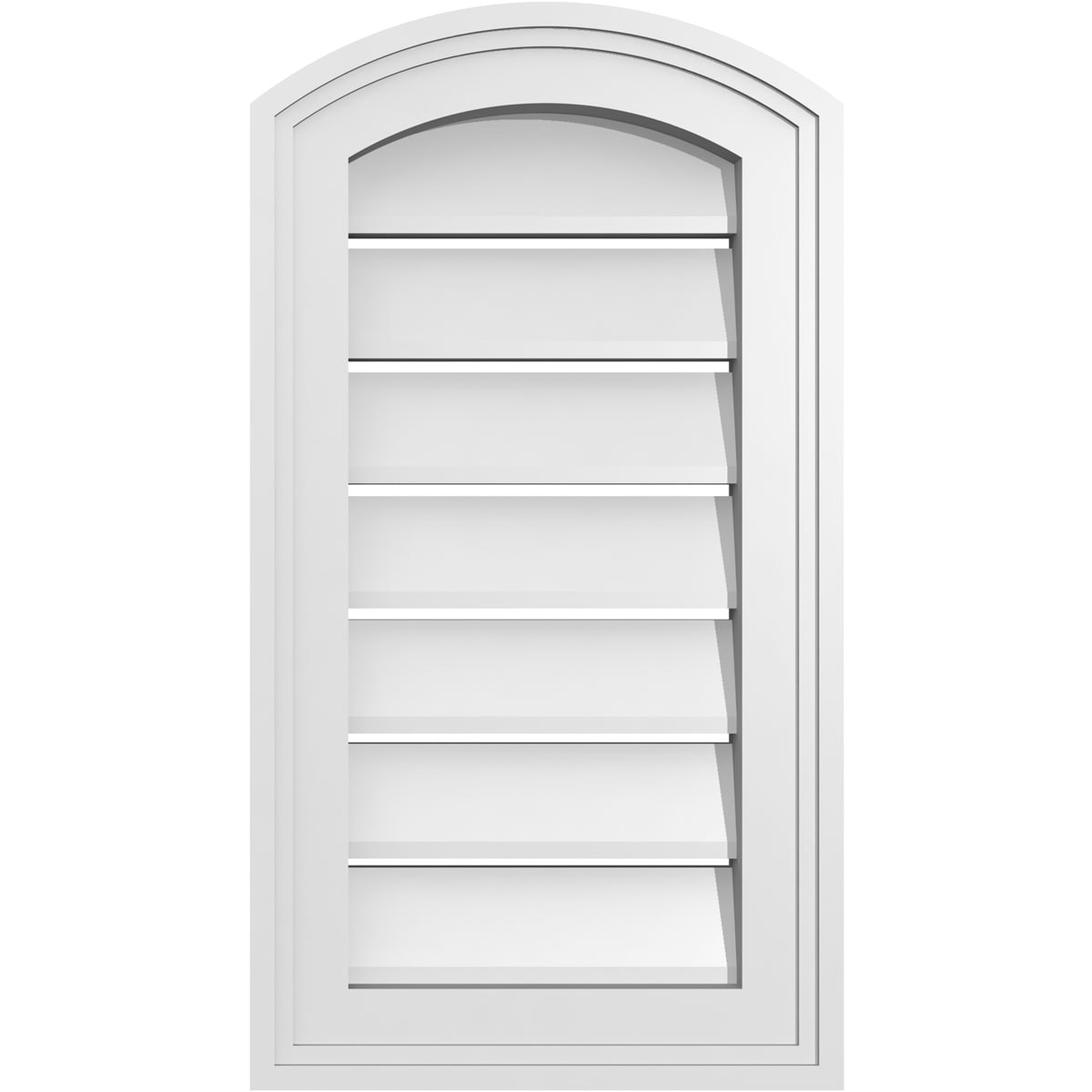 Ekena Millwork GVPAR12X2202SF 12-Inches x 22-Inches Off-white Round top PVC Gable Louver Vent