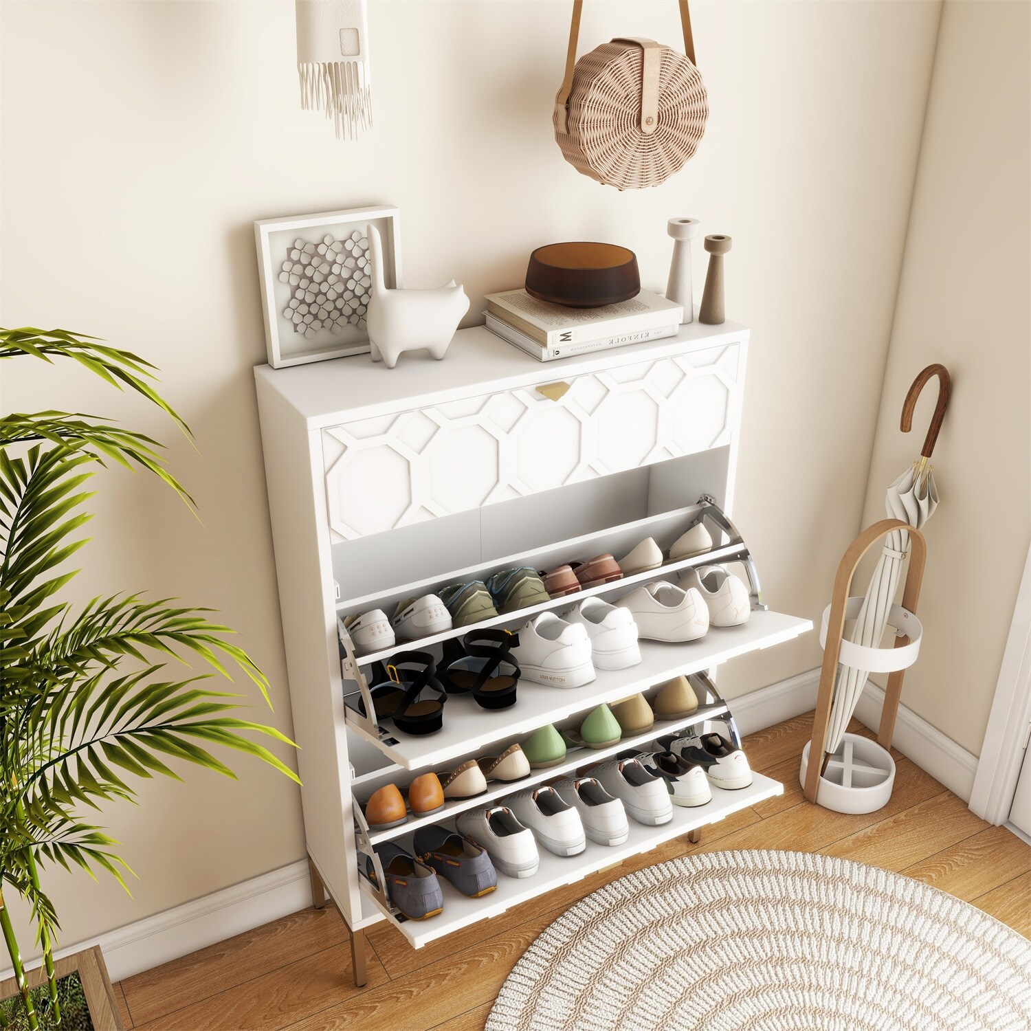 Mondawe MO-JH-XG2-WH Shoe-Racks - View #2