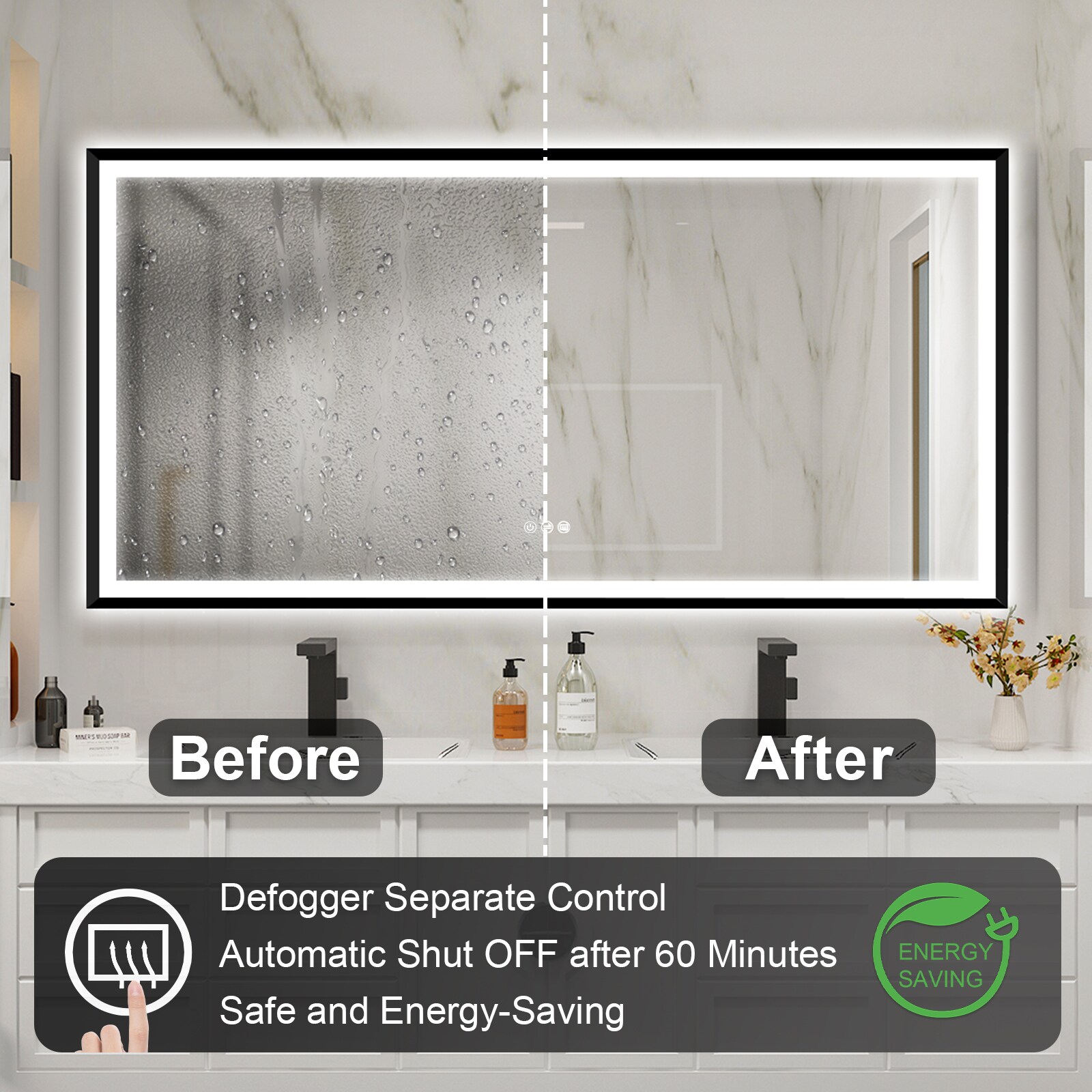 WELLFOR W6FM7236MB Framed-Bath-Mirrors - View #10