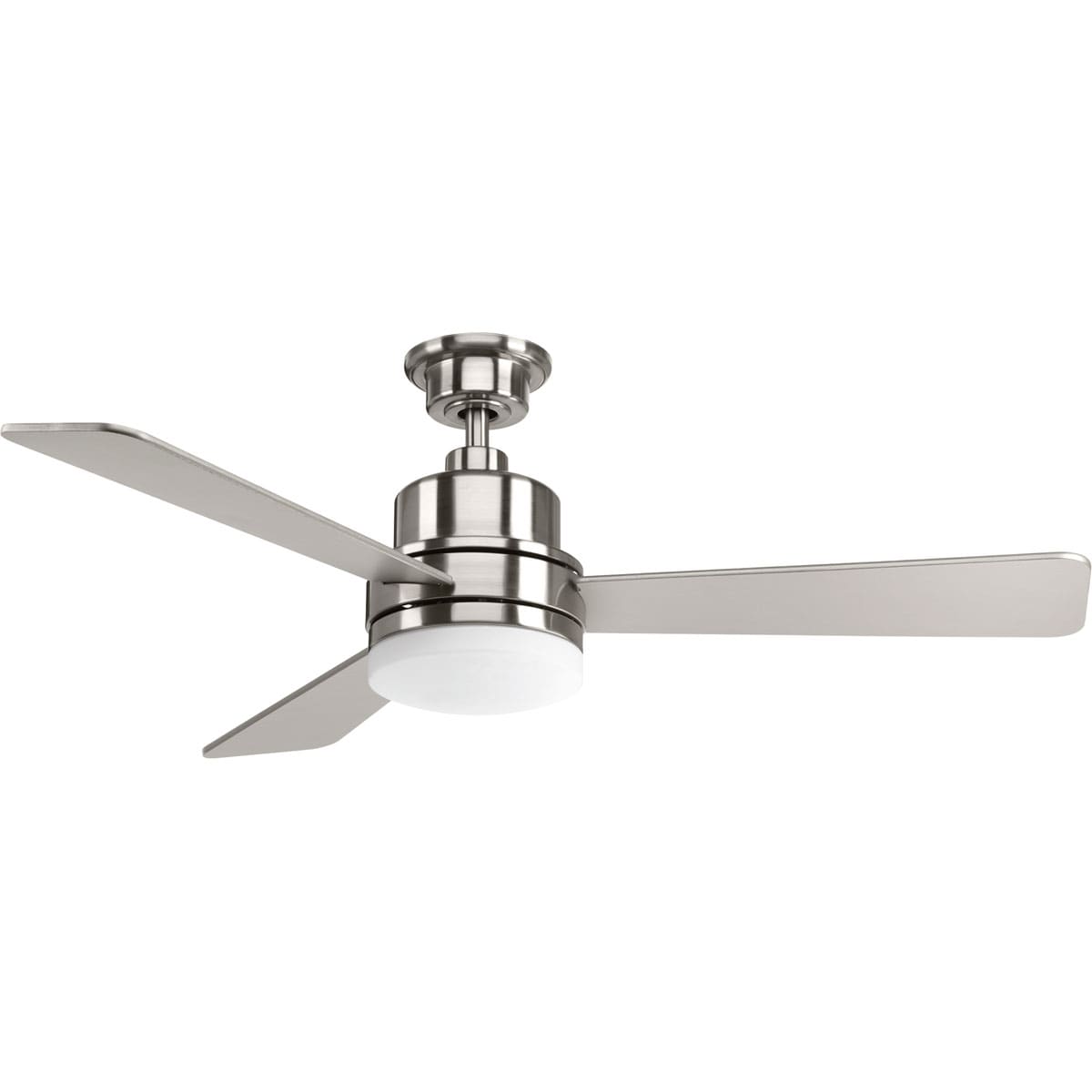 Progress Lighting P2556-0930K Trevina II 52-in Integrated LED Brushed Nickel with Silver Blades Propeller Ceiling Fan With Light - Remote Included ( 3 -Blade )