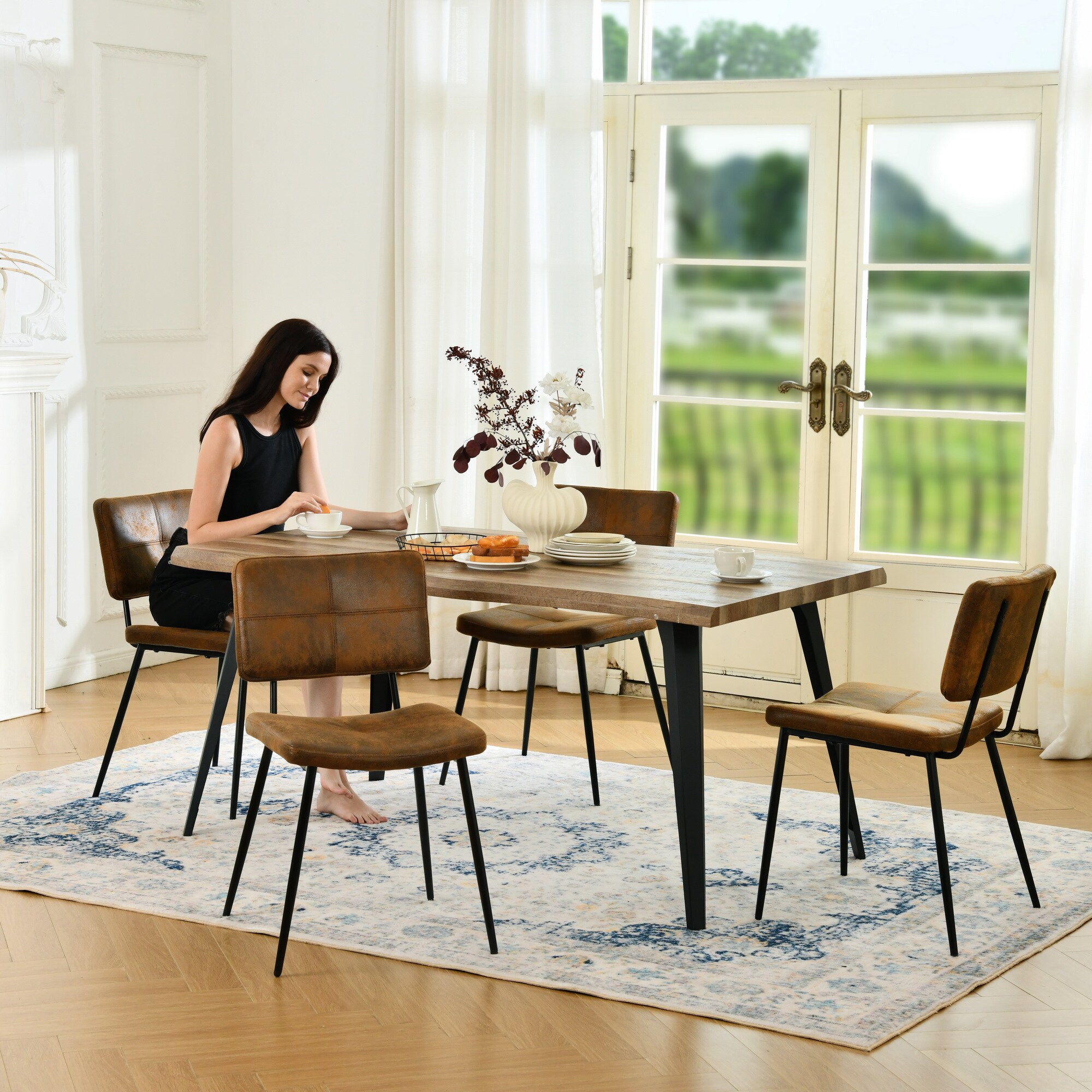Homy Casa LANCEL KD WALNUT Dining-Tables - View #4