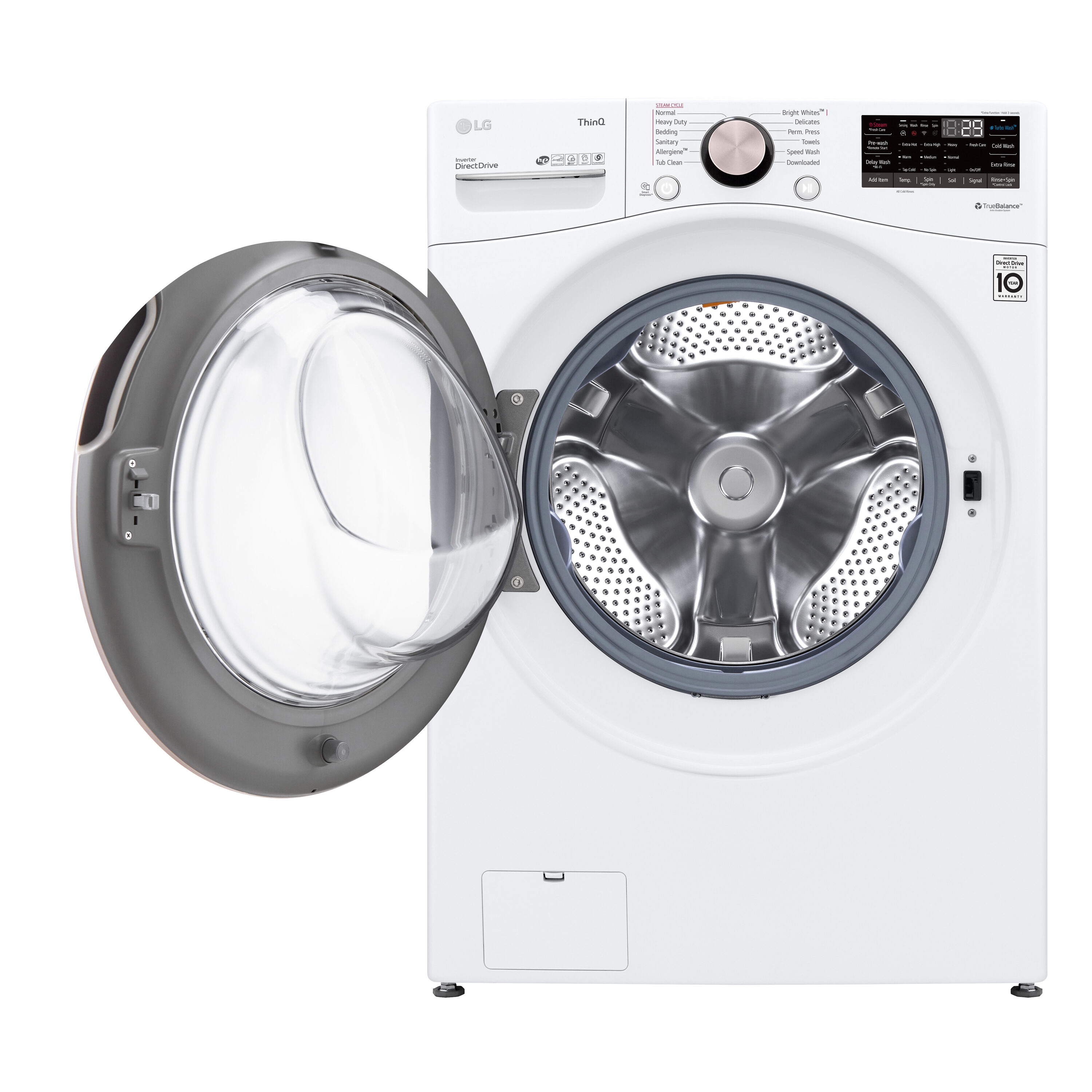 LG 4.5-cu ft High Efficiency Stackable Front-Load Washer (White