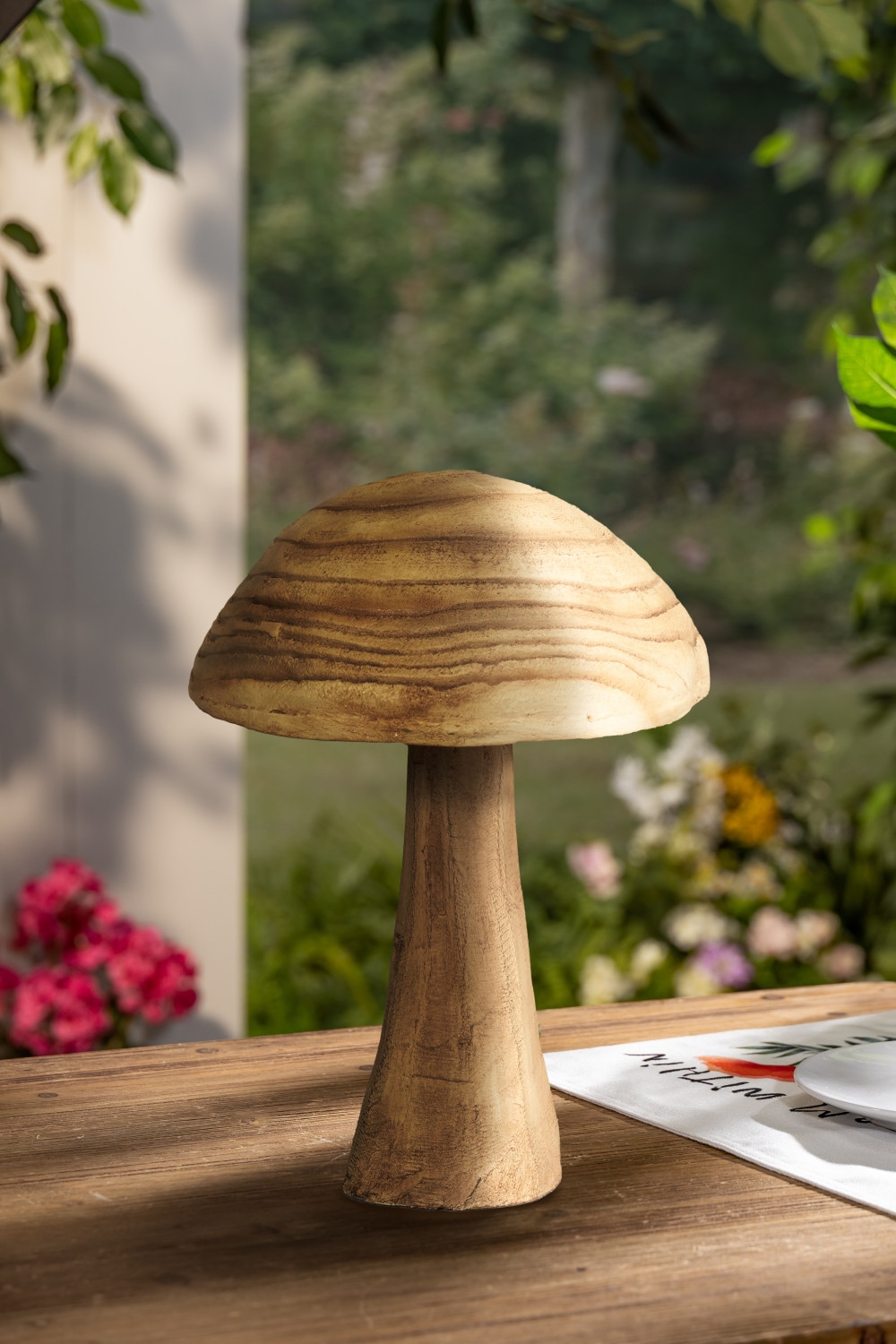 Gerson International 2719680EC 16-in H x 11.2-in W Brown Mushroom Garden Statue