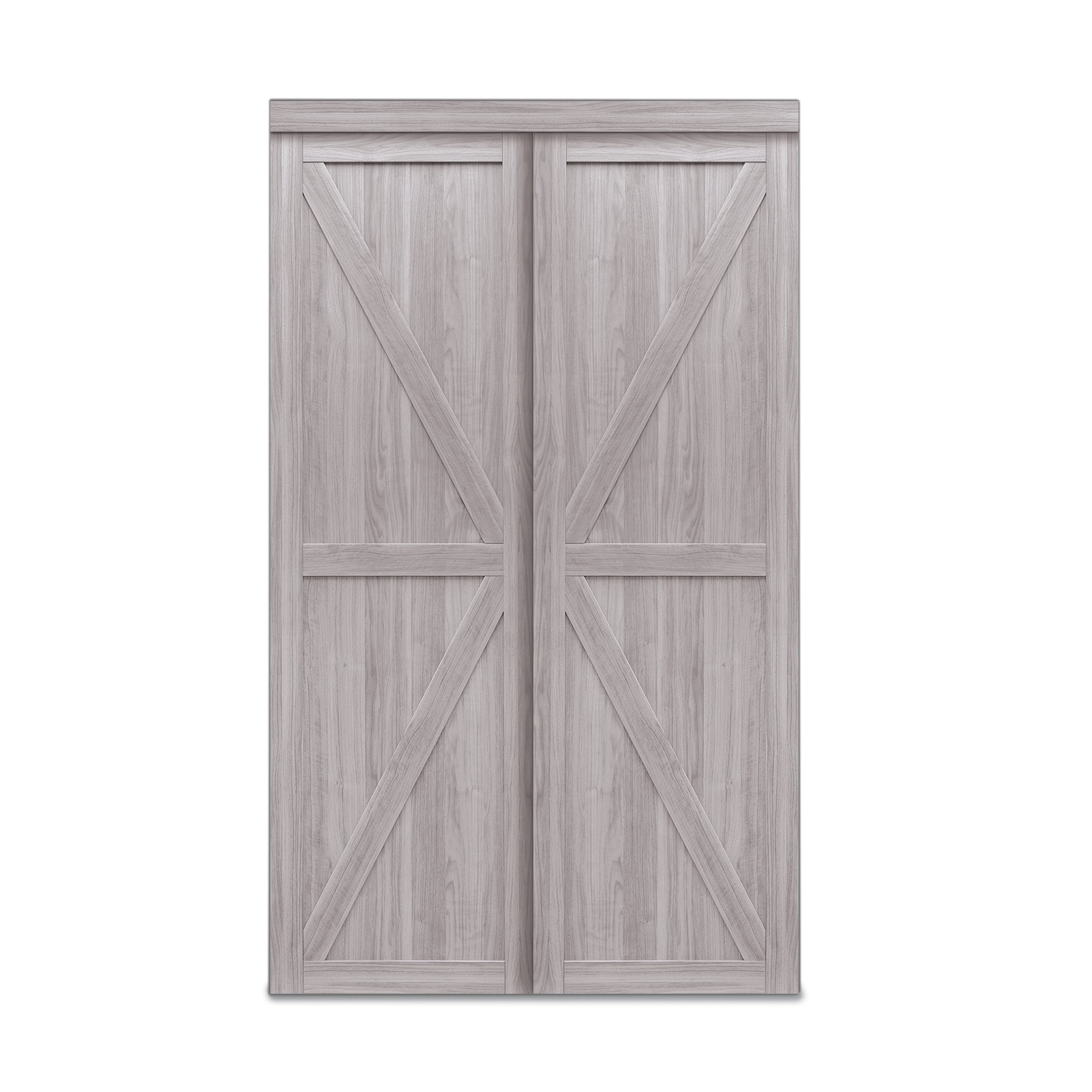 RELIABILT Euro 60-in x 80-in Silver Flush Prefinished Mdf Sliding Door  Hardware Included in the Closet Doors department at