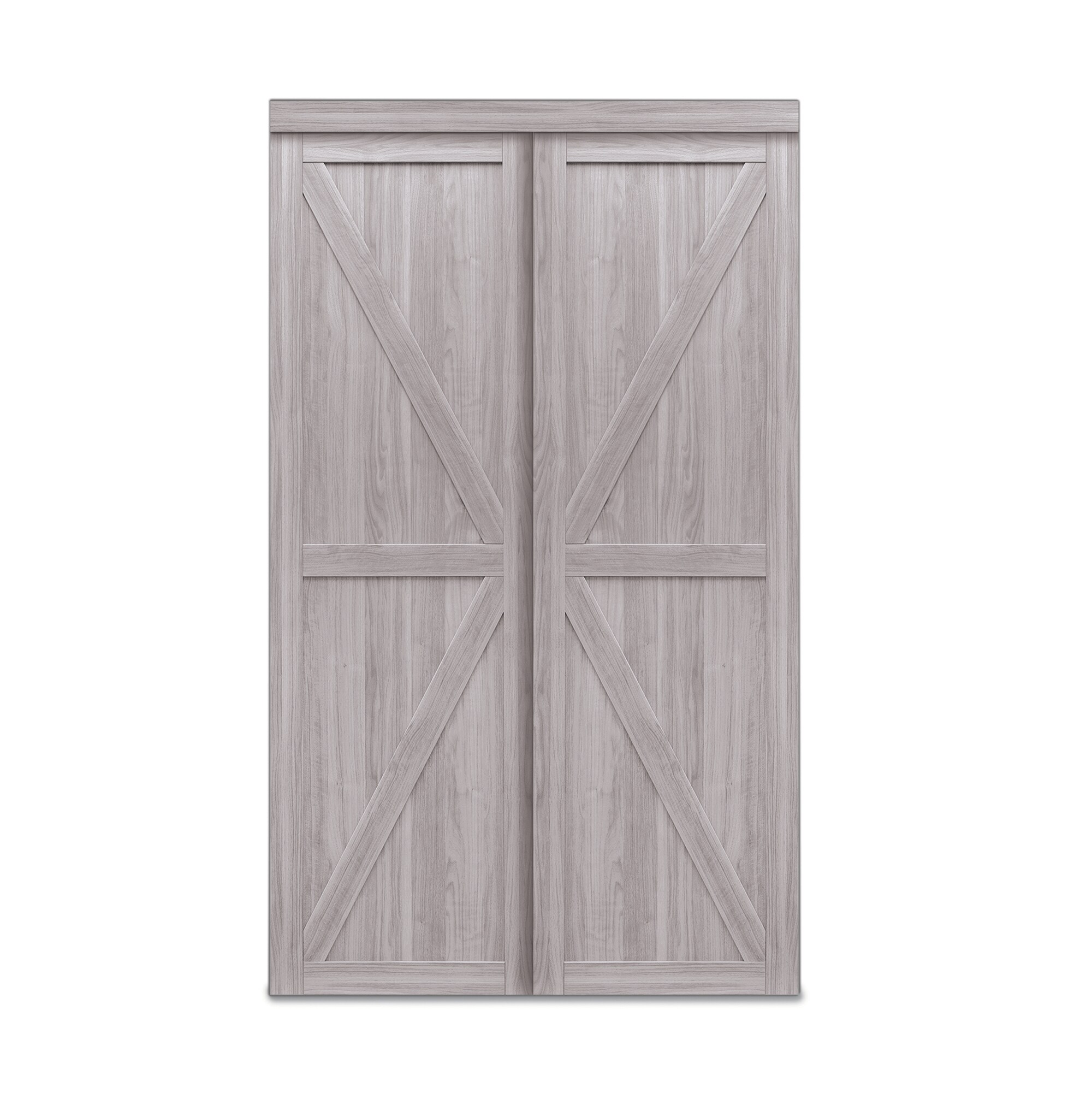 RELIABILT Euro 48-in x 80-in Silver Flush Prefinished Mdf Closet Sliding Door (Hardware Included)