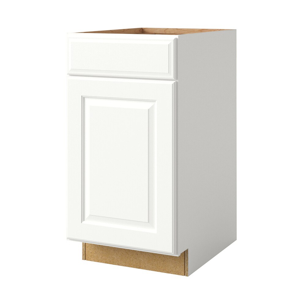 Tilson 18-in W x 34.5-in H x 24-in D Linen 1-Drawer Base Fully Assembled Cabinet (Raised Panel Square Style) in White | - allen + roth 20182TS