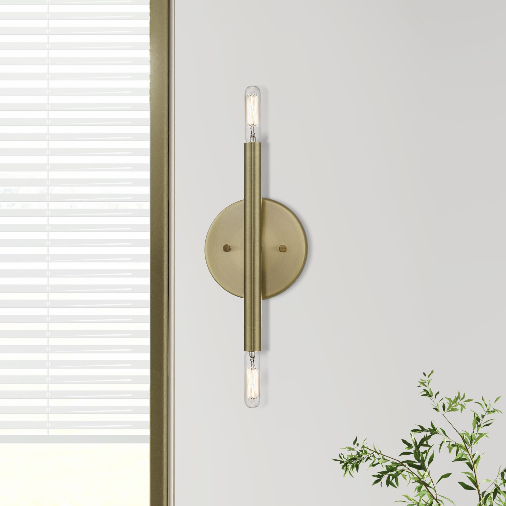 Copenhagen Elegance 2-Light Antique Brass Wall Sconce