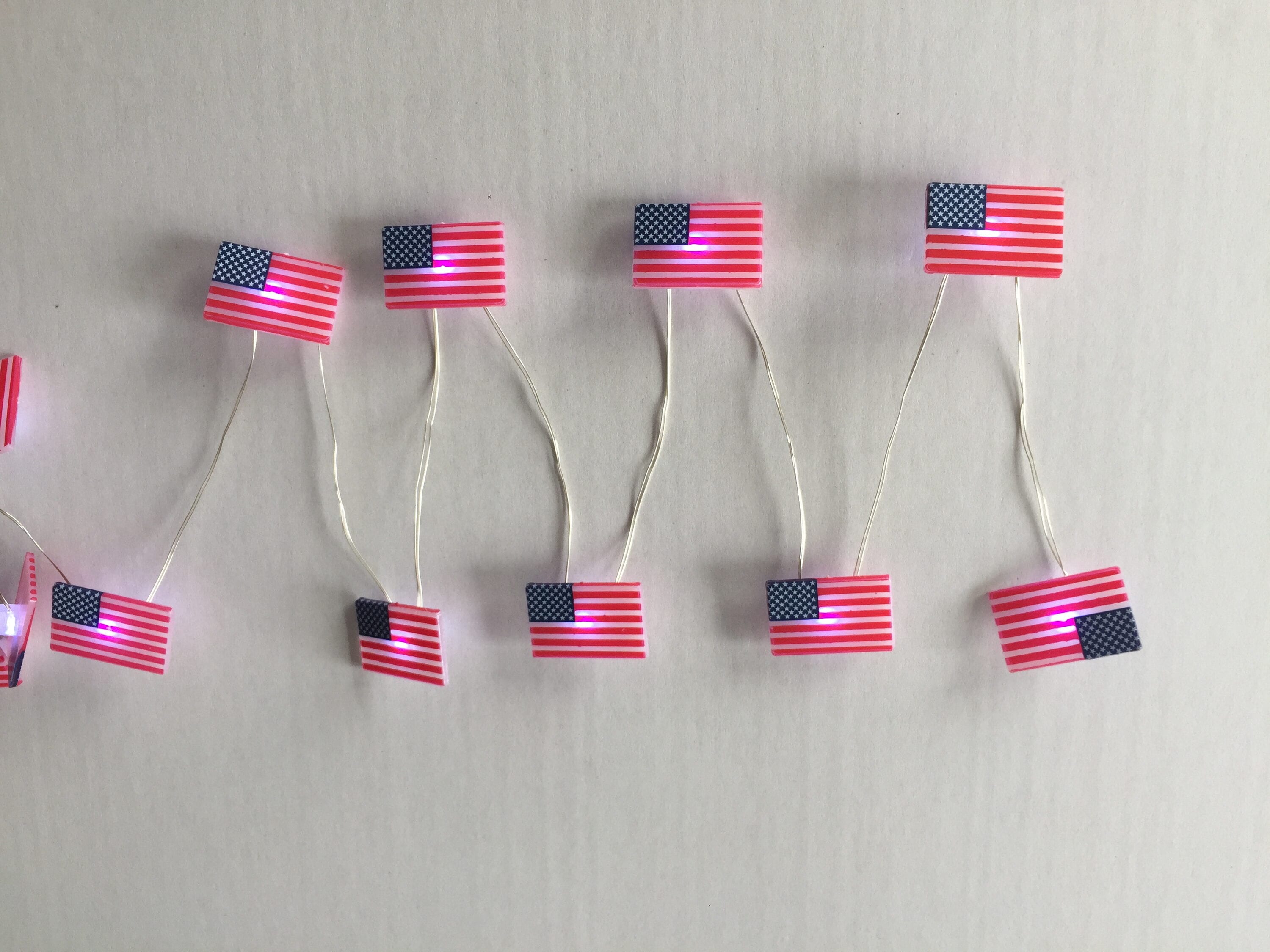 Holiday Living ES63-741 Polyresin Indoor String lights Flag 4th of July Decor