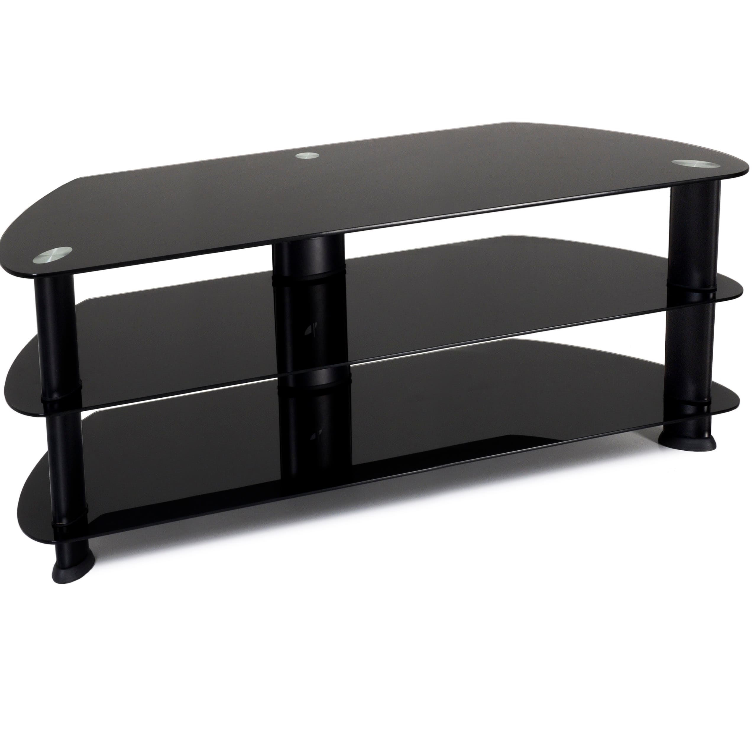 CorLiving Black Glass Corner TV Stand, for TVs up to 65 Satin Black  TRL-501-T - Best Buy