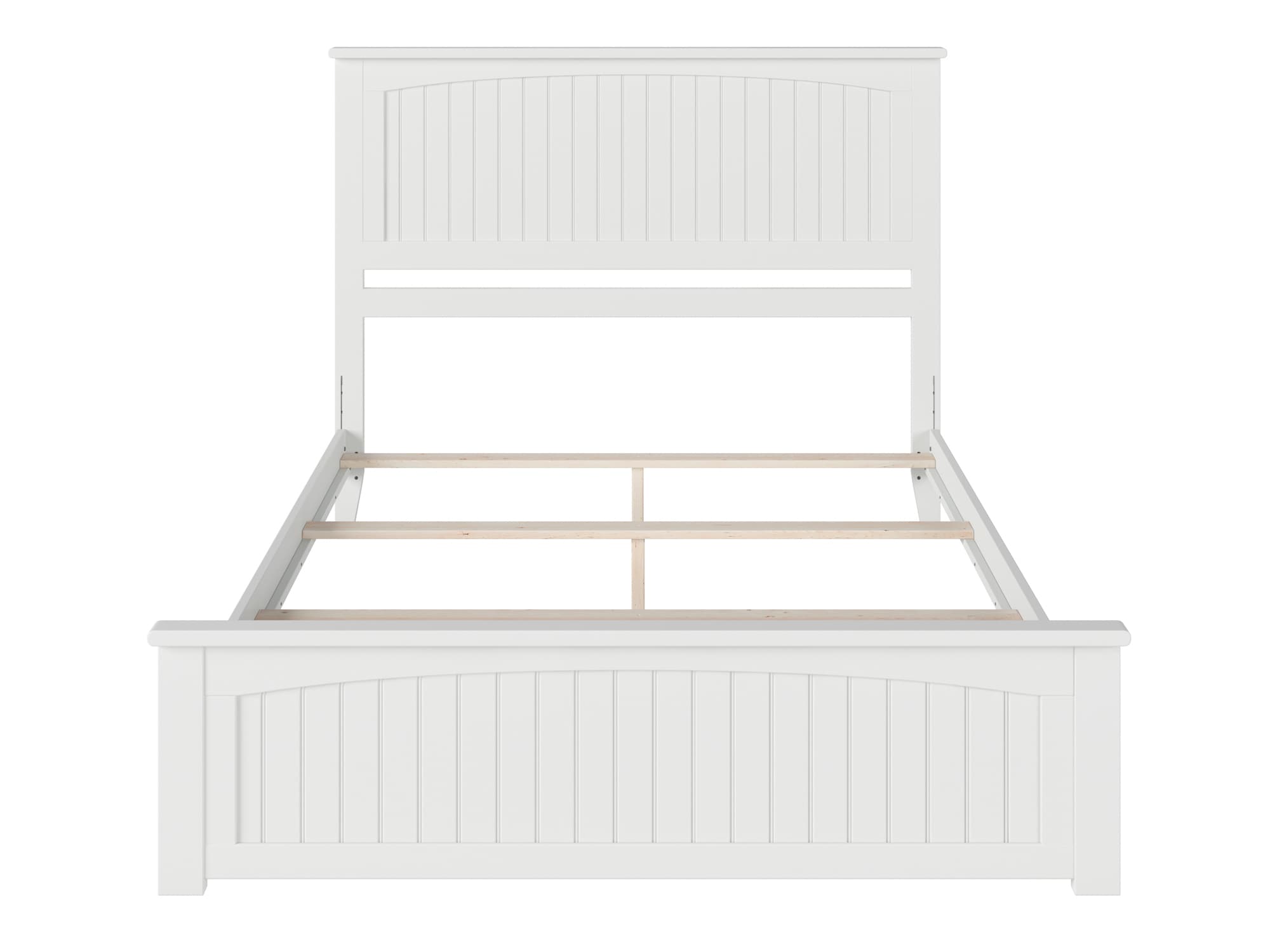 Nantucket White Queen Wood Frame Bed with Headboard