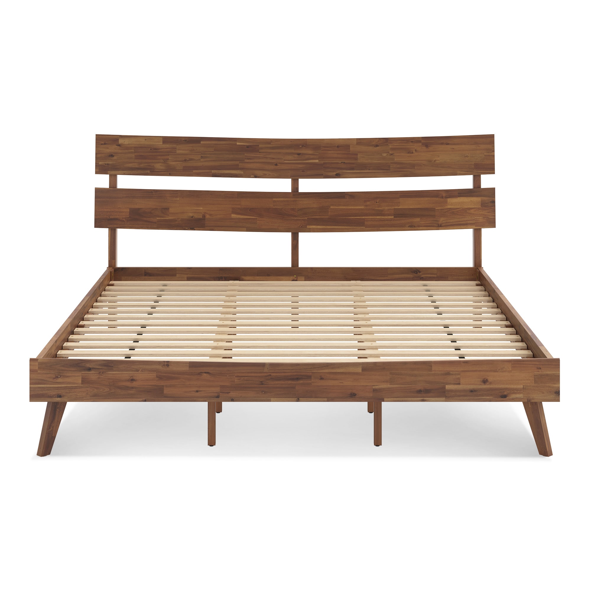 Yurevna King Cherry Wood Platform Bed with Headboard in the Beds ...