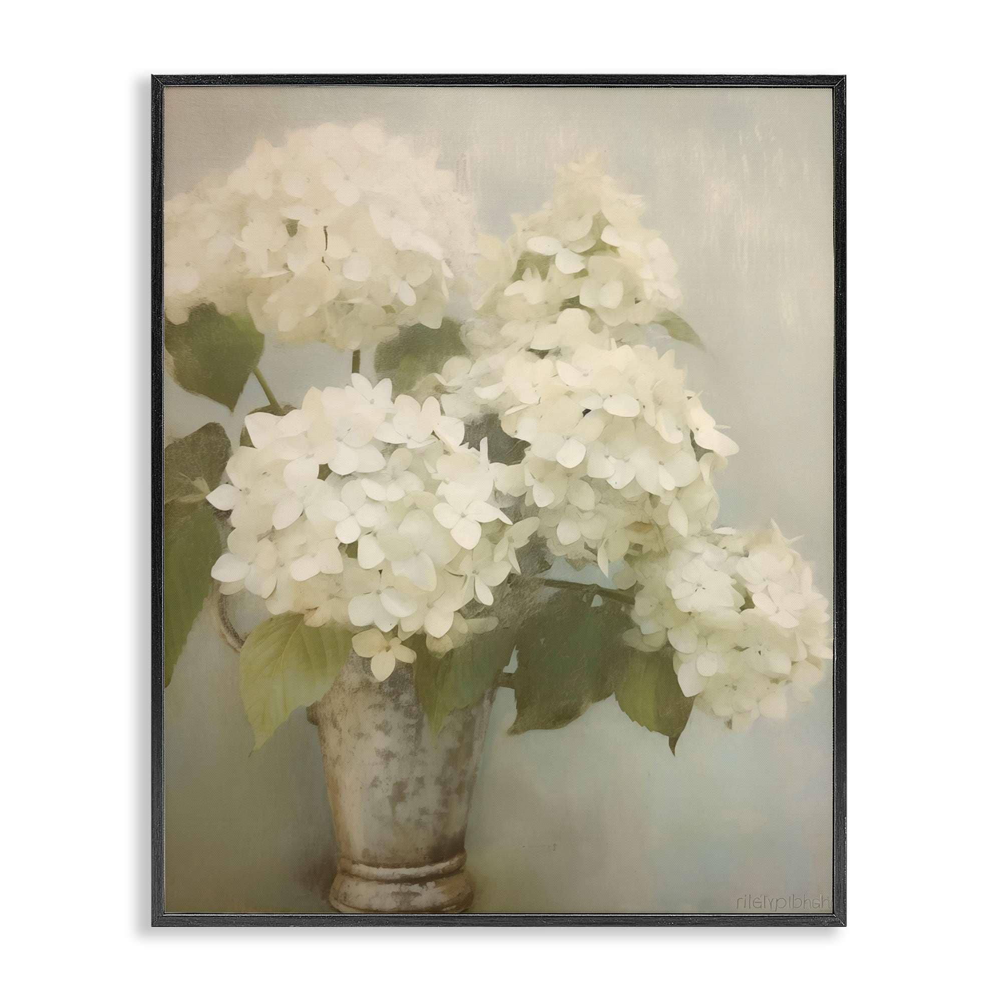 Stupell Industries BT-853-FR-16X20 Faded Country Hydrangeas Black Framed Giclee Art By Arlington Prints 16 x 20