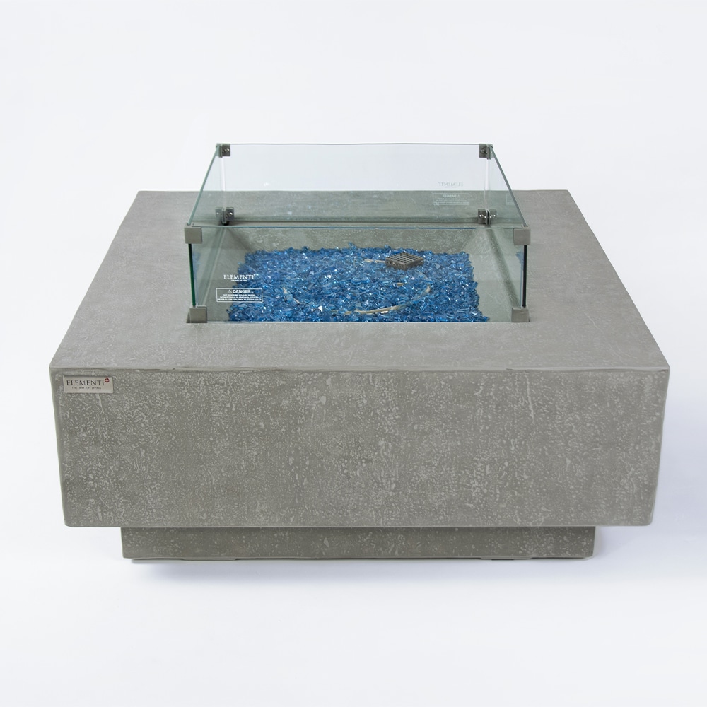 Victoria Light Grey Square Concrete Gas Fire Pit Table