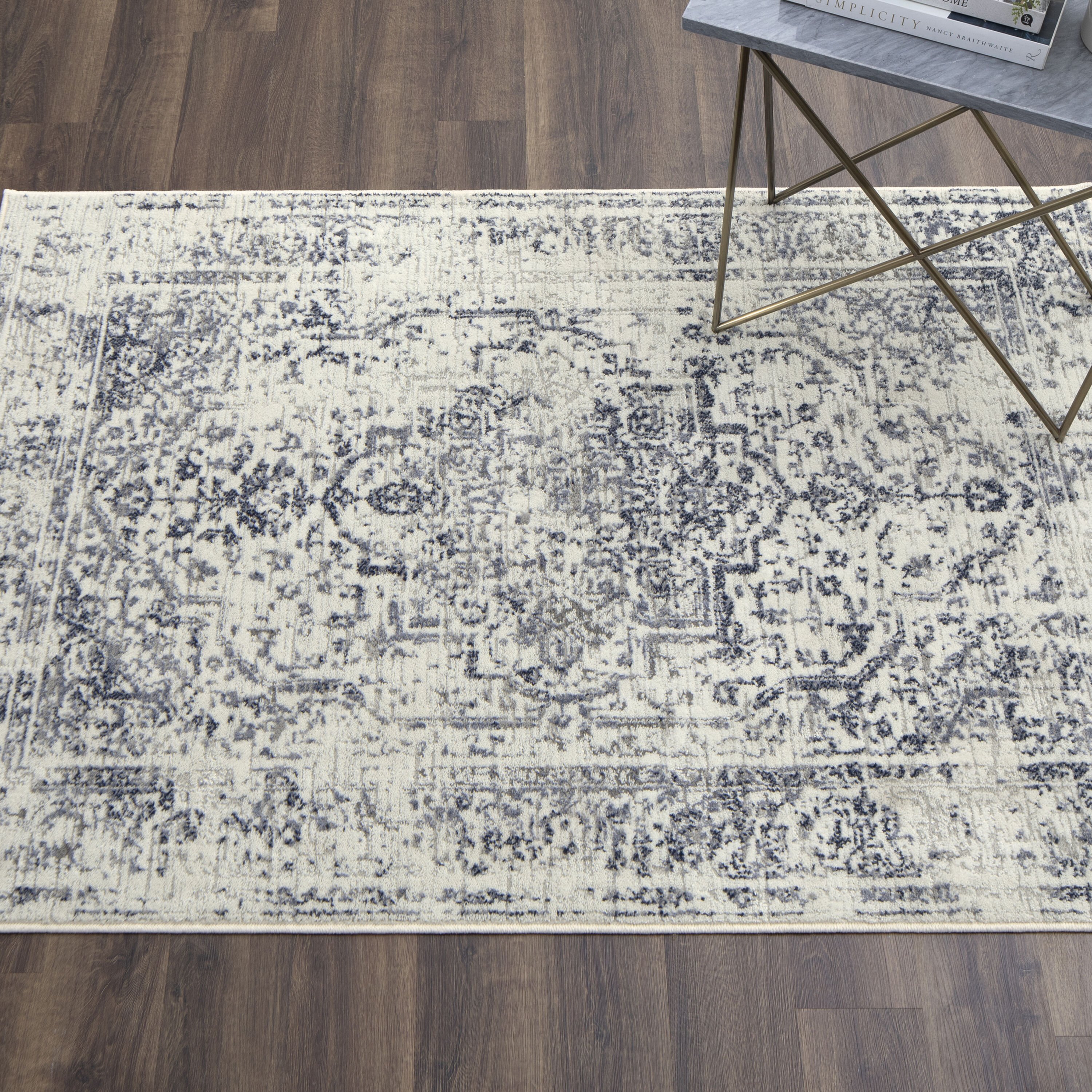 allen + roth Ramona 8 X 10 (ft) Gray Indoor Geometric Area Rug in the Rugs  department at