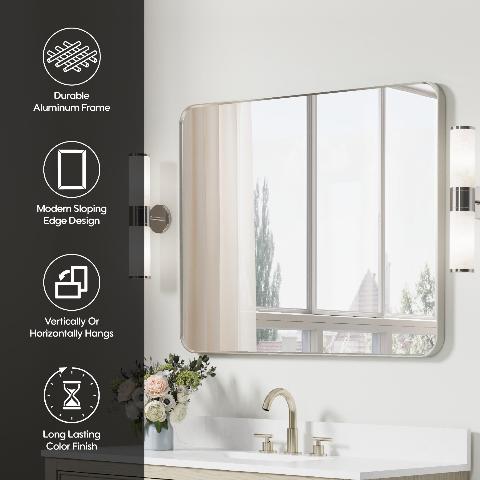 WELLFOR BTZ8044CA Framed-Bath-Mirrors - View #3