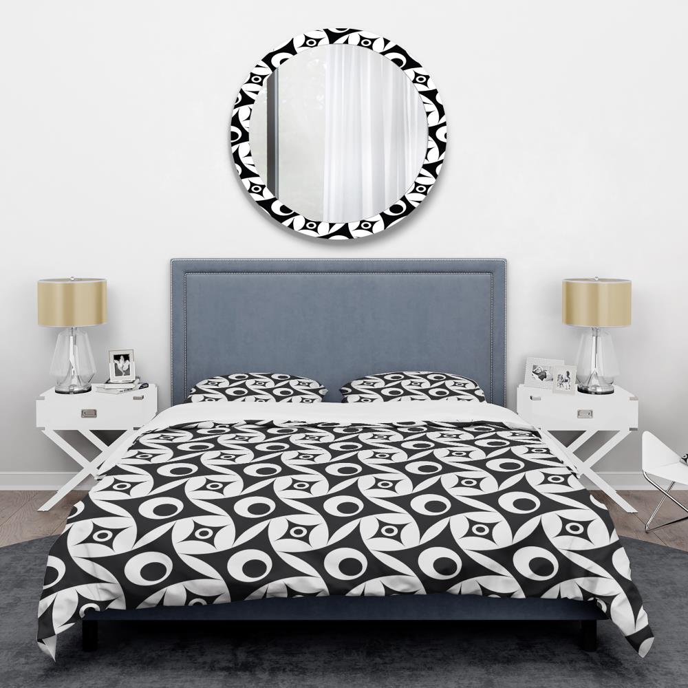 Designart BED24516-Q 3 -Piece Black Queen Duvet cover Set