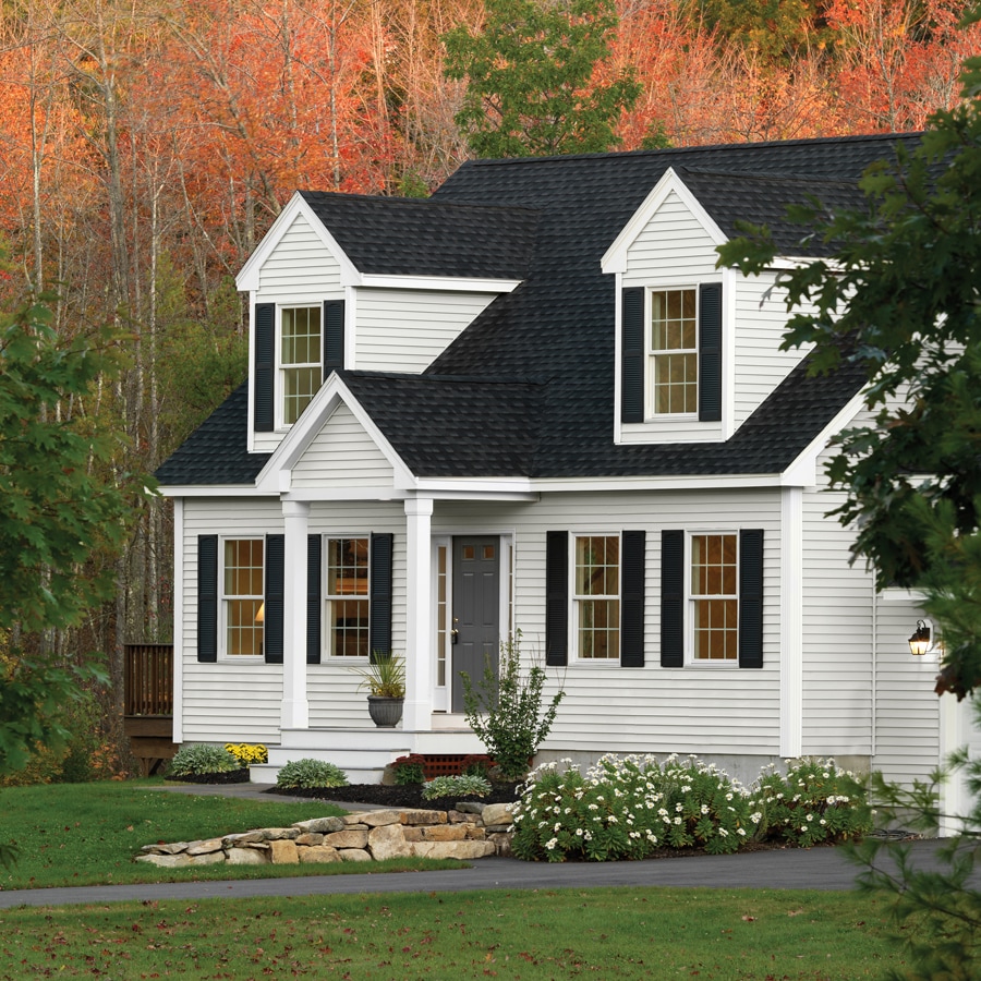 Georgia-Pacific Forest Ridge Double 4-in Traditional White Vinyl Siding ...