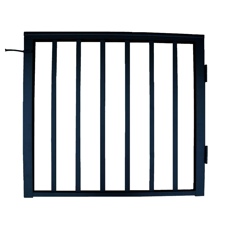 Wolf Handrail WHGCHB 36-in L x 42-in H Hammered Black Aluminum Deck Railing Gate (Assembled)