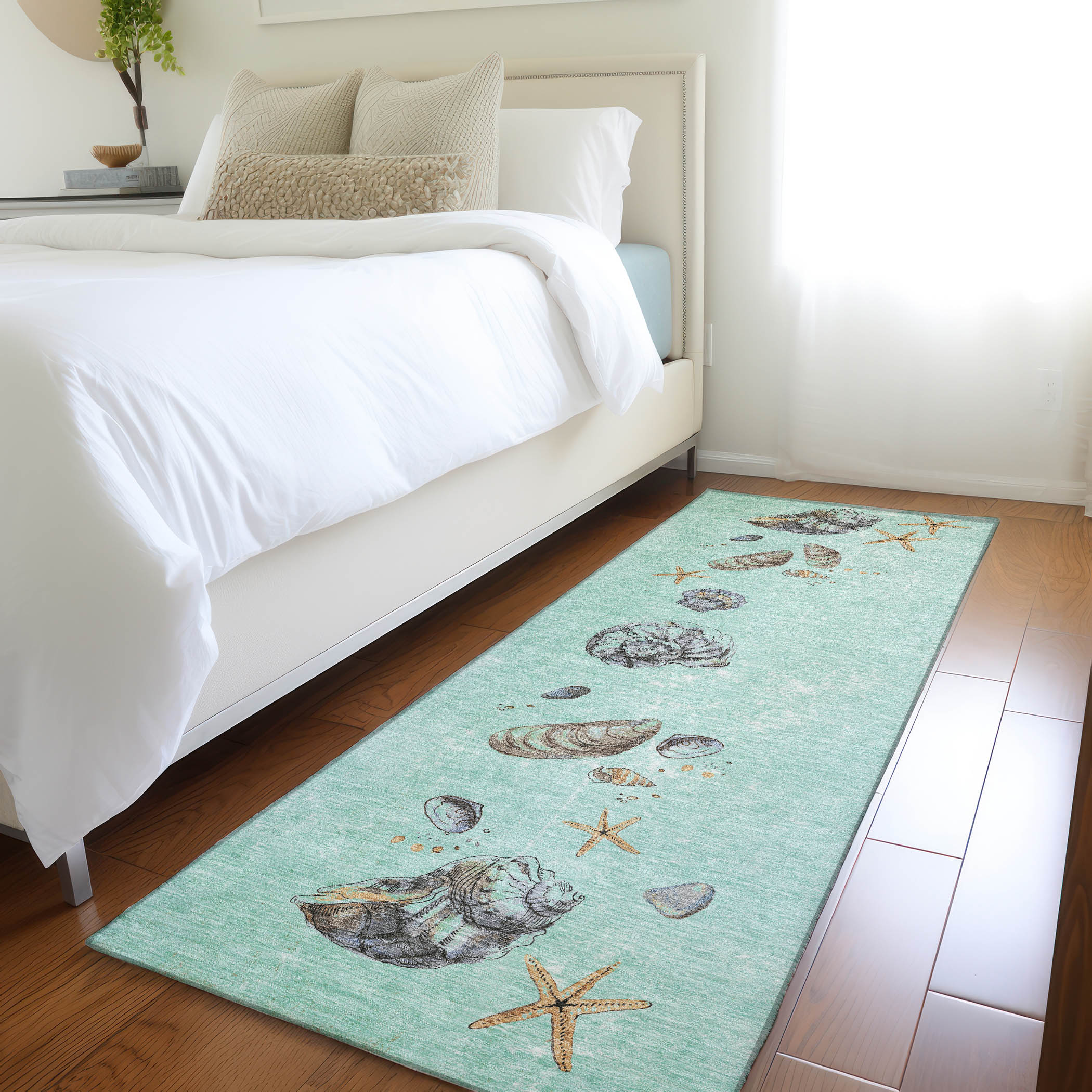 Addison Rugs AMF188GN2X8 Mayfield AMF188GN 2 x 7 (ft) Loomed Polyester Green Rectangular Indoor Geometric Machine washable Area rug