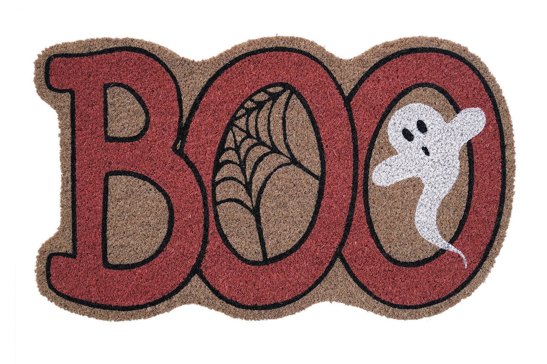 Haunted Living 2-ft x 3-ft Black/Orange/White Rectangular Indoor Door Mat  in the Mats department at