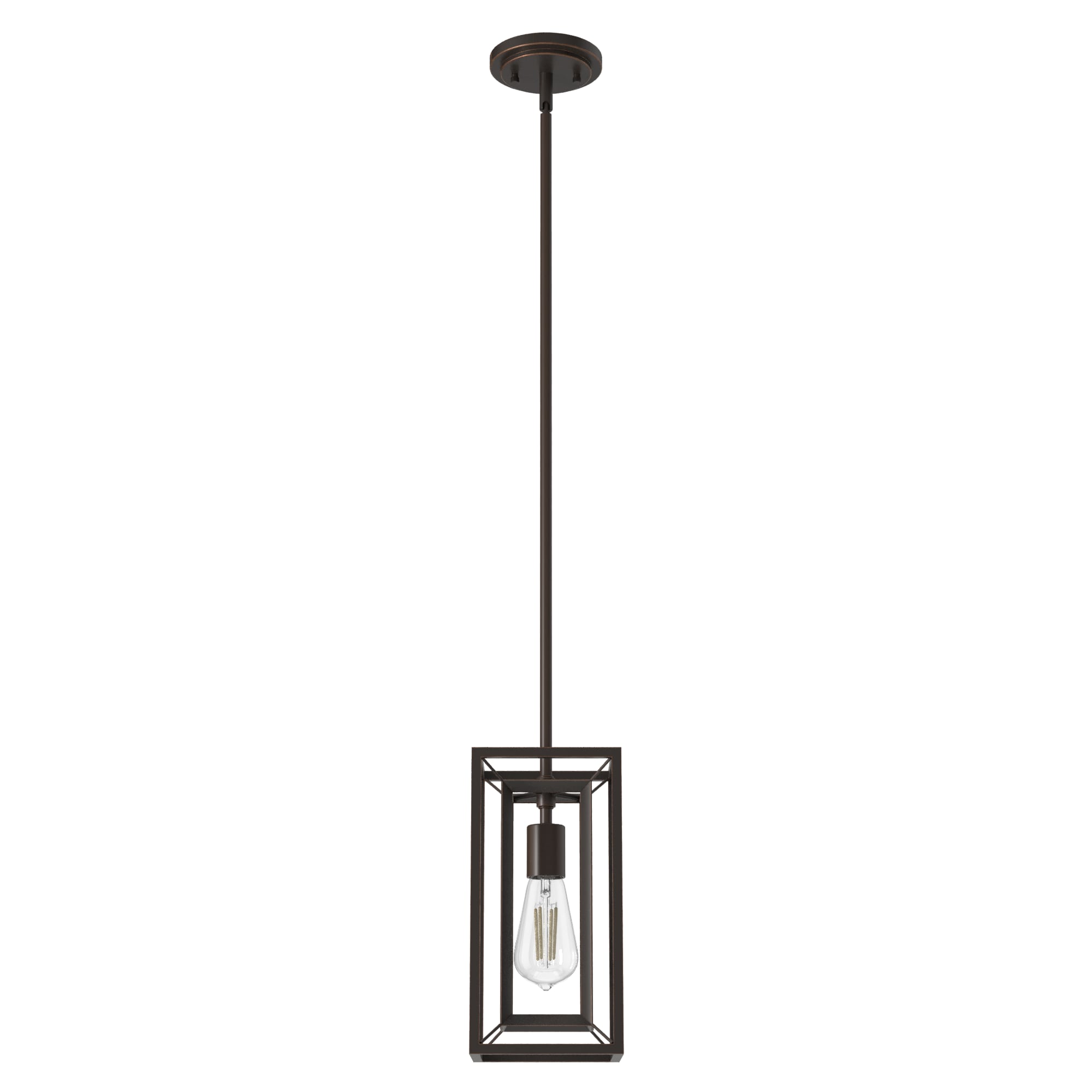 Hunter 19756 Doherty Onyx Bengal Transitional Square LED Mini Hanging Kitchen Island Light