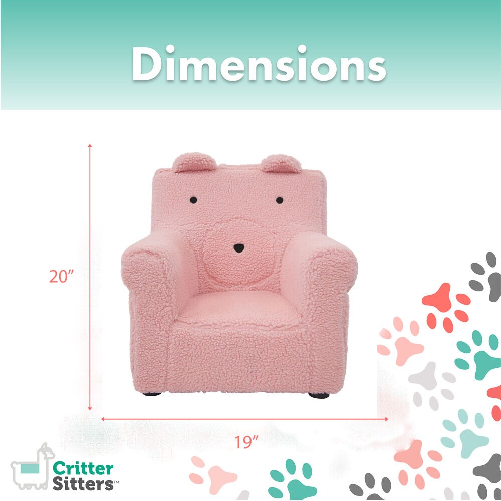 Critter Sitters 20-in Pink Upholstered Kids Accent Chair at Lowes.com