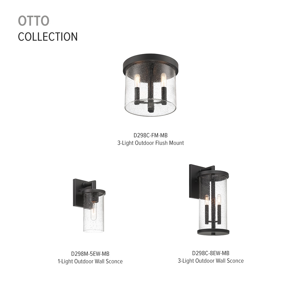 Otto Matte Black Transitional Outdoor Wall Lantern