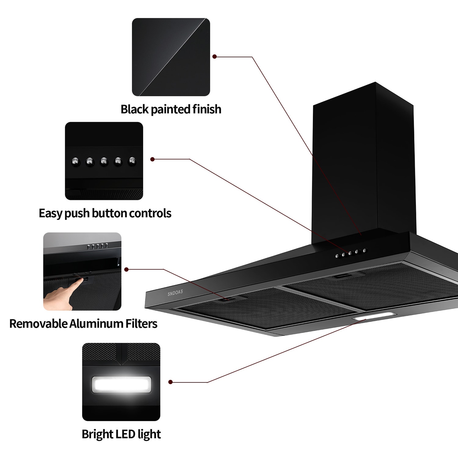 Damerin T11243 Wall-Mounted-Range-Hoods - View #11