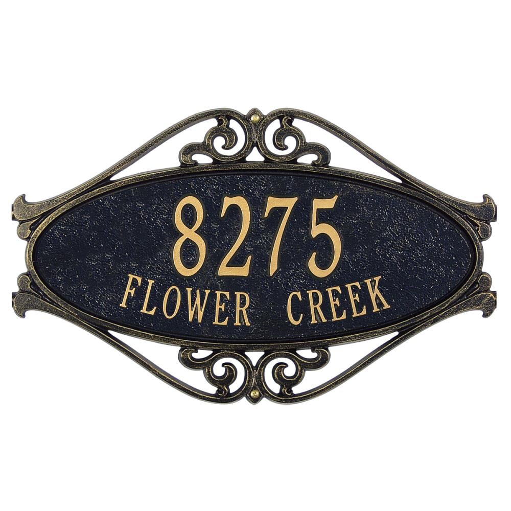 Whitehall 5517BG 11-in H x 17-1/2-in W Black/gold Aluminum Address plaque