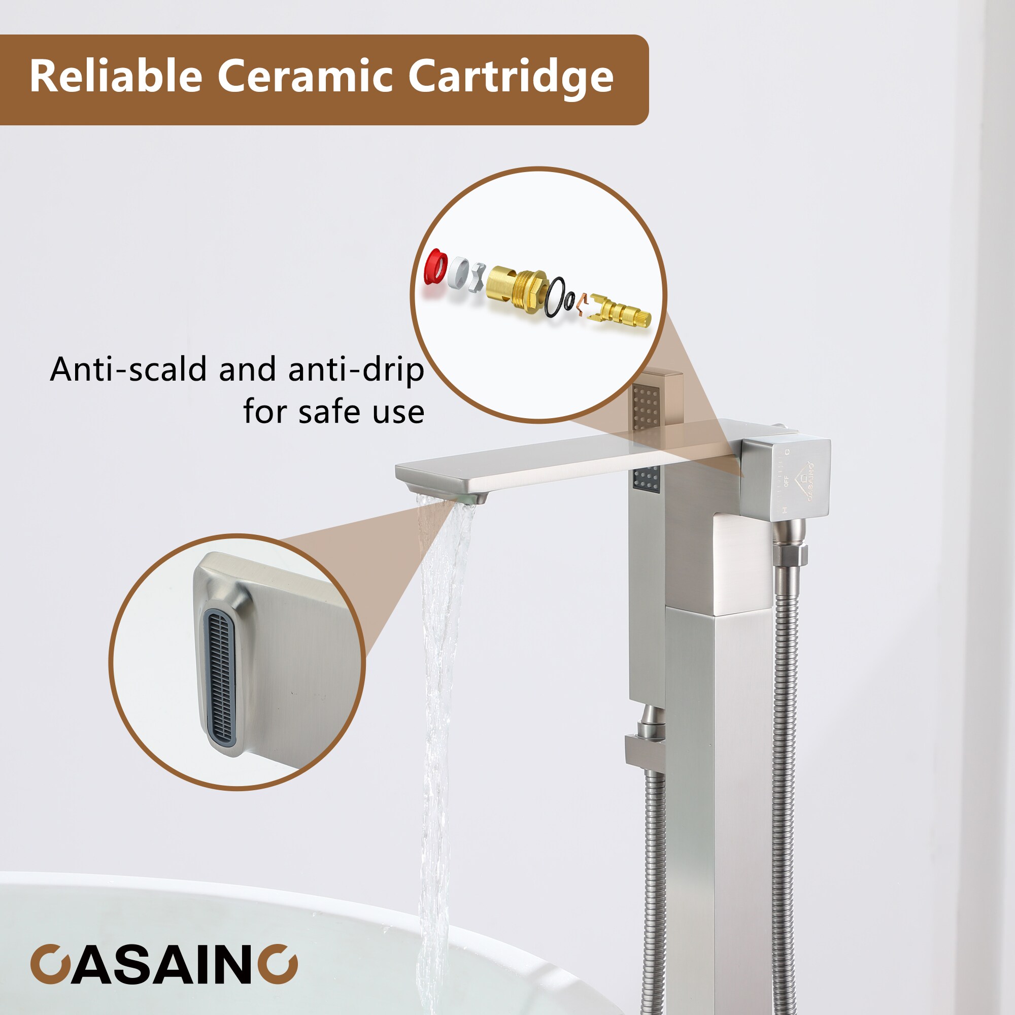 CASAINC KCLT0057-BN Roman-Tub-Faucets - View #9
