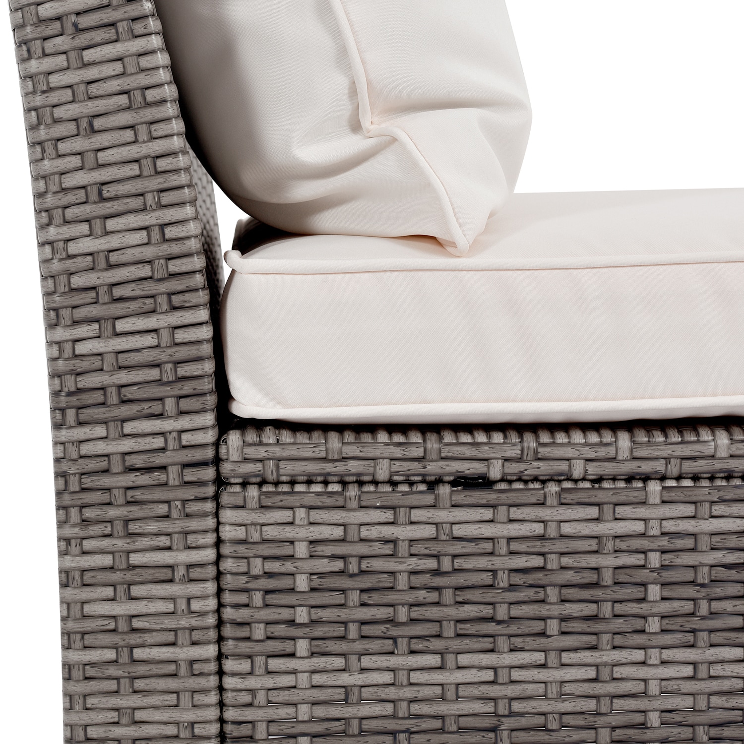 Bybafun Rattan Outdoor Sectional With Off-white Cushion(S) And Rattan ...