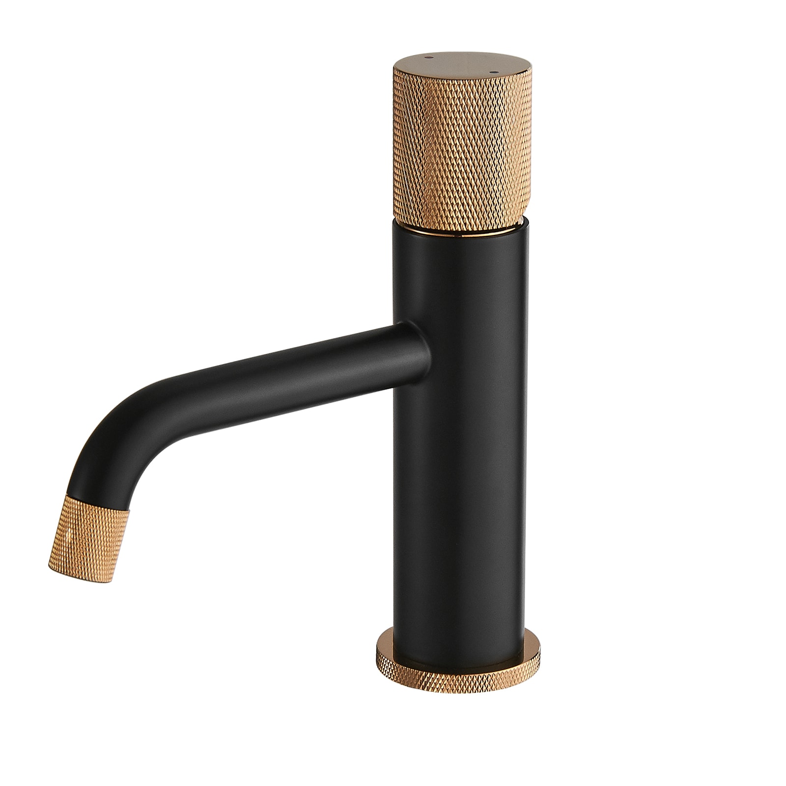 Damerin KT-ZF-12 Black+Gold No handle Deck-mount Kitchen Faucet ( Side Sprayer Included )