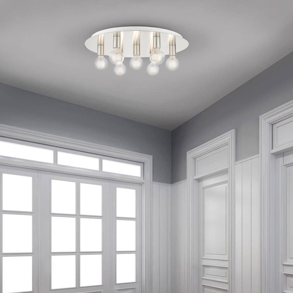 Hillview Brushed Nickel 7-Light Versatile Flush Mount