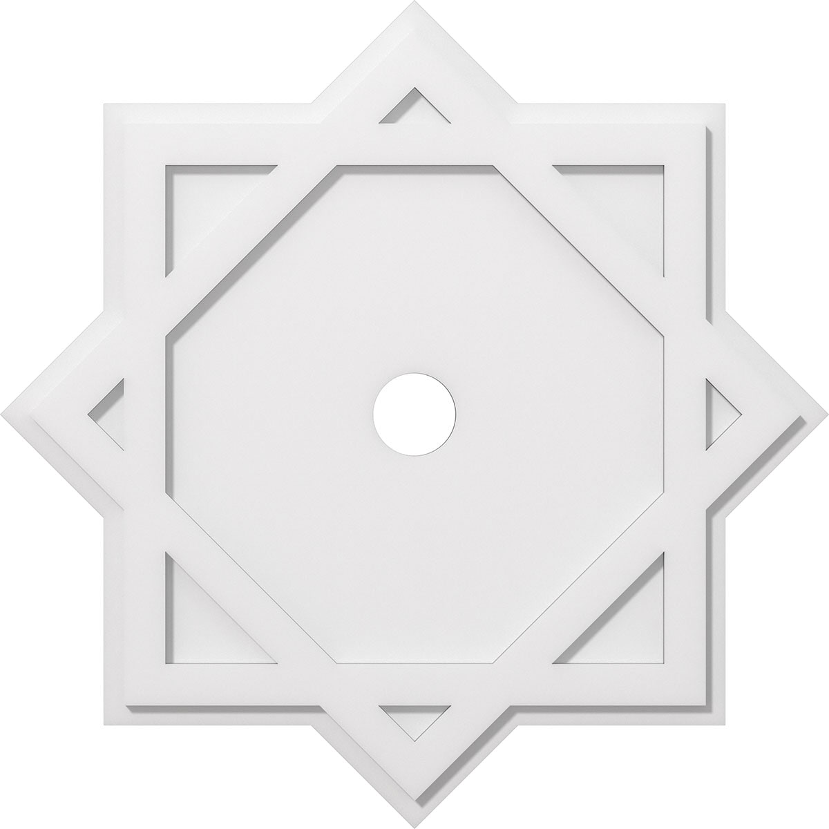 Ekena Millwork CMP30AL-03000 Axel 30-in W x 30-in L Contemporary White PVC Whole Ceiling Medallion
