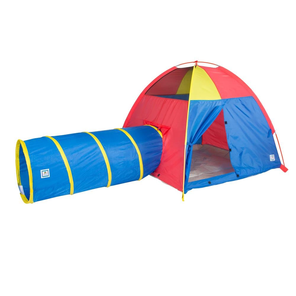 Pacific Play Tents Hide Me Tent and Tunnel Combo - Blue/Red/Yellow - Easy  Set-Up - Indoor/Outdoor - Ages 4+ - Creative Play in the Kids Play Toys  department at