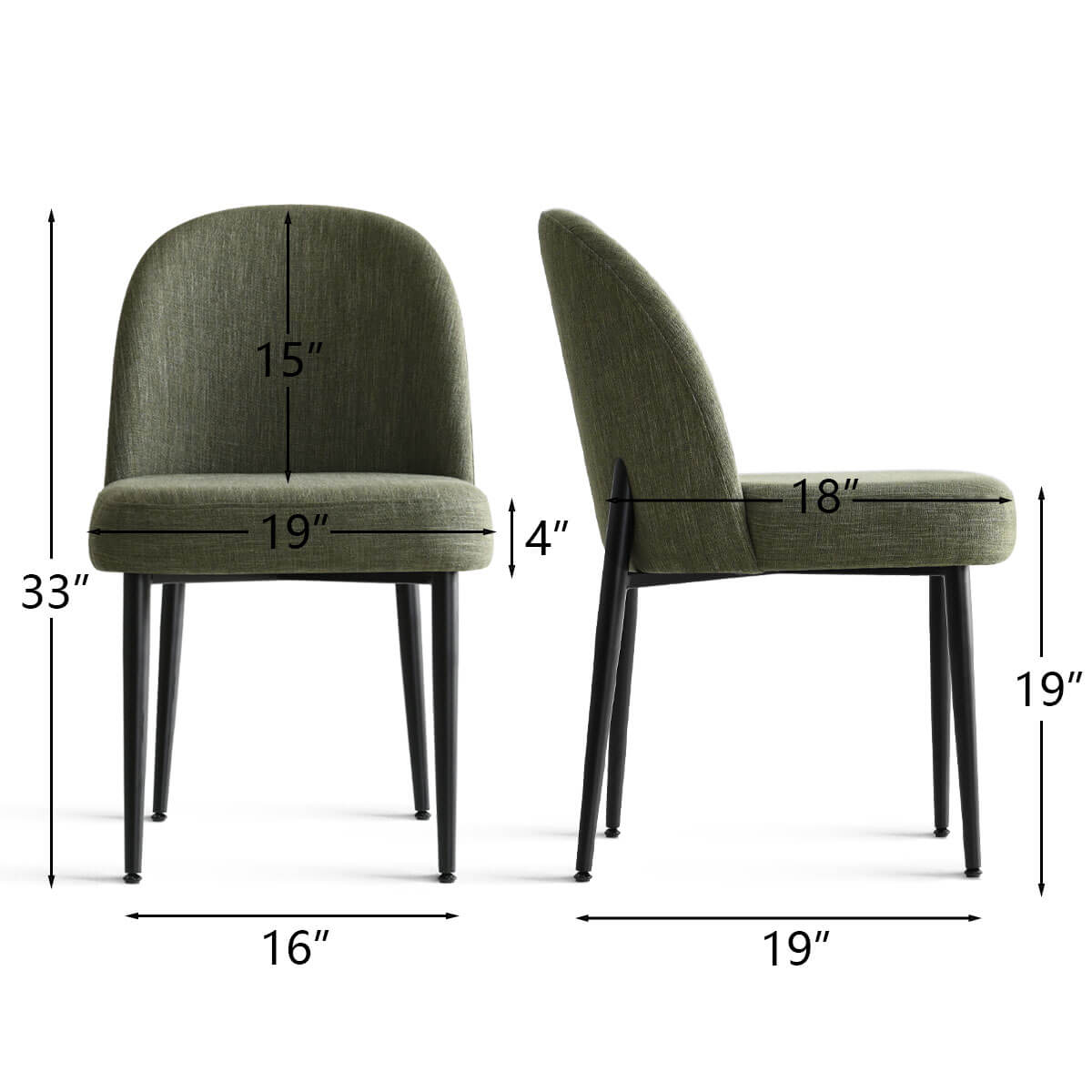 Maison Boucle HAVANA-METAL-GREEN6 Dining-Chairs - View #3